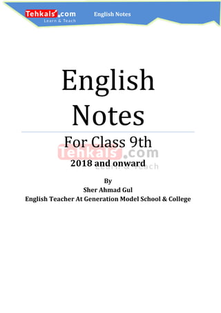 Comprehensive English Notes for Class 9: Literature and Leadership | PDF