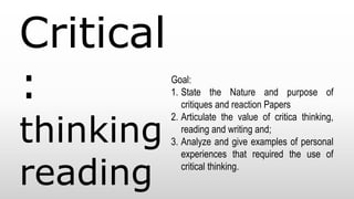 English for Academic Purposes: From Critical Thinking to Critical ...