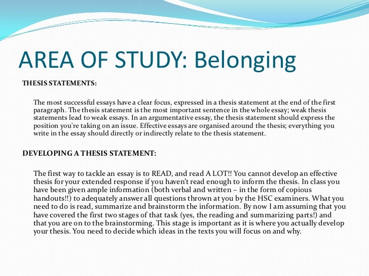 Thesis statements about not belonging