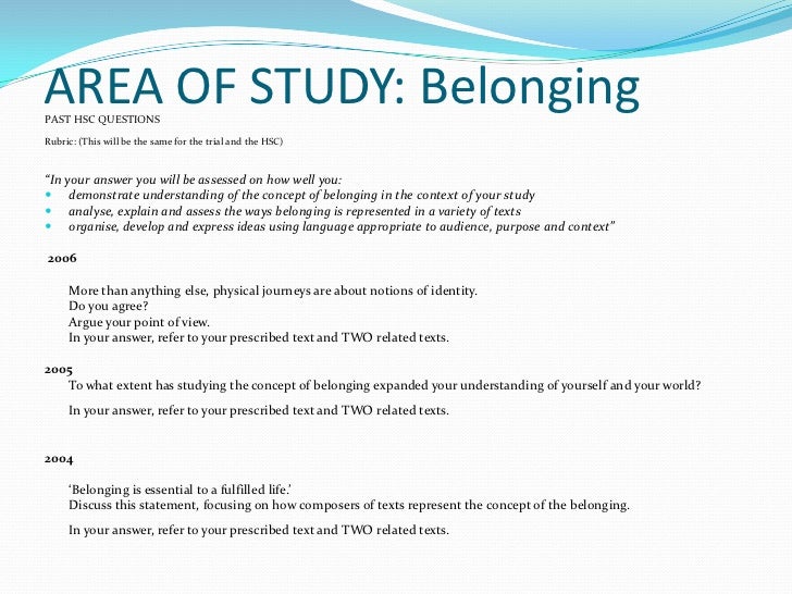 Belonging identity thesis statements