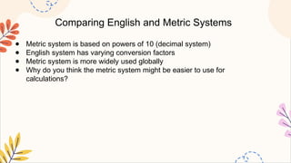 English and Metric Systems Measurement, Problem Solving, and ...