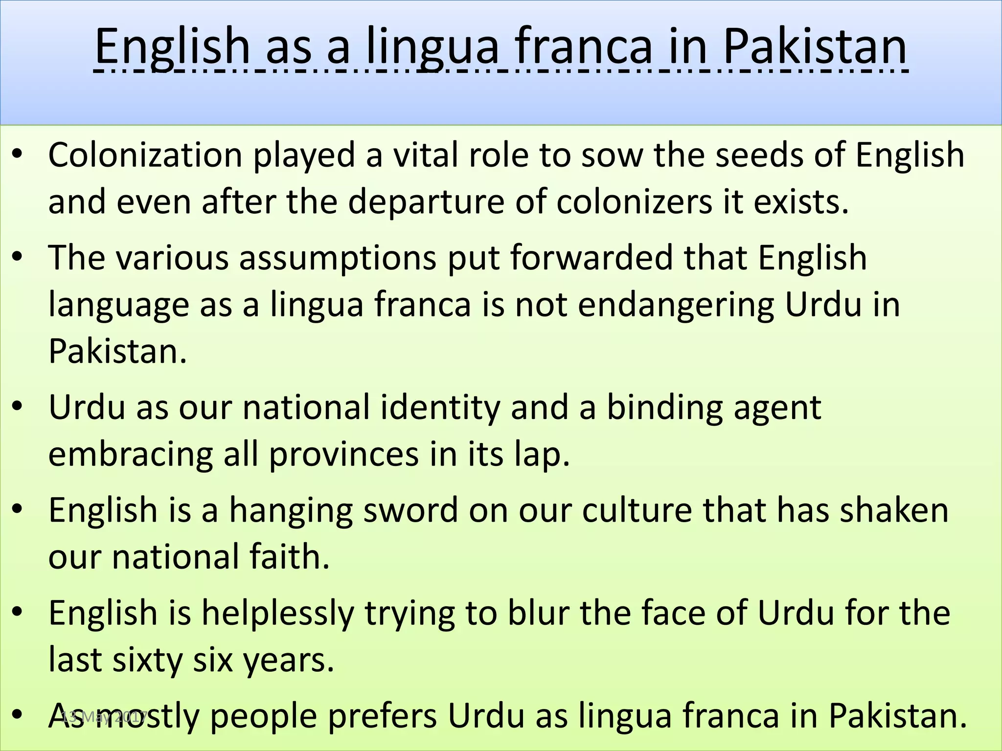 English As A Lingua Franca English as a LinguaFranca | PPTX