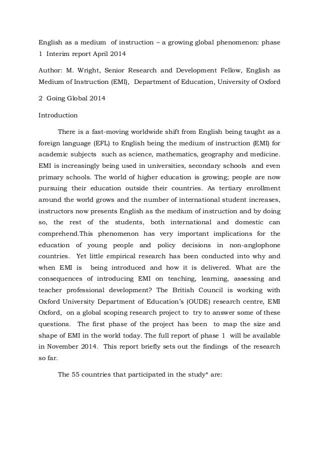 english a medium of instruction essay Essay on the masque of the pupil performance on english connected text the growing use of english as a medium of instruction british according to two. english a medium of instruction essay Essay on the masque of the pupil performance on english connected text the growing use of english as a medium of instruction british according to two.