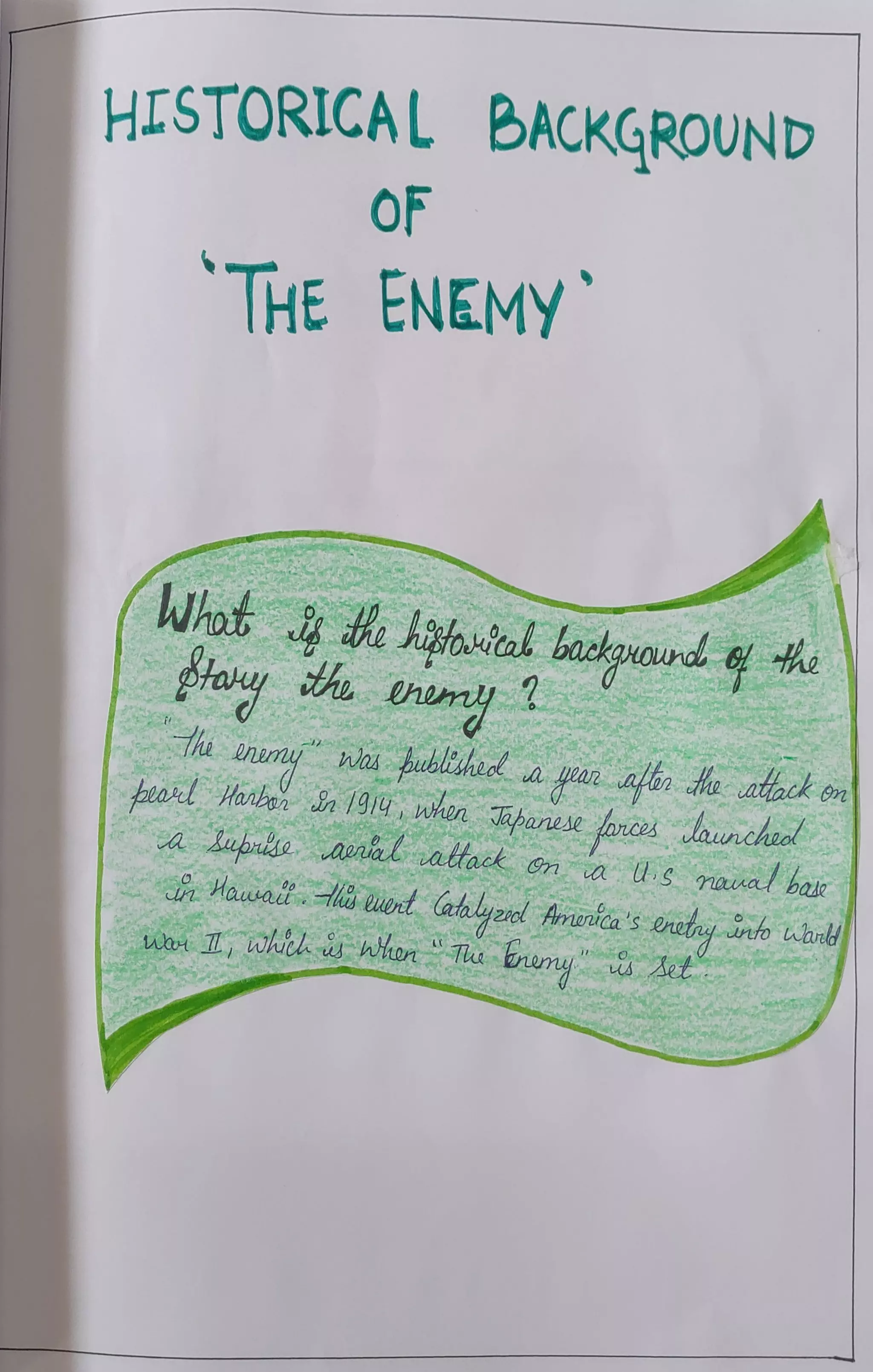 English ASL Project Work - The Enemy - The Conflict of Human Emotions | PDF