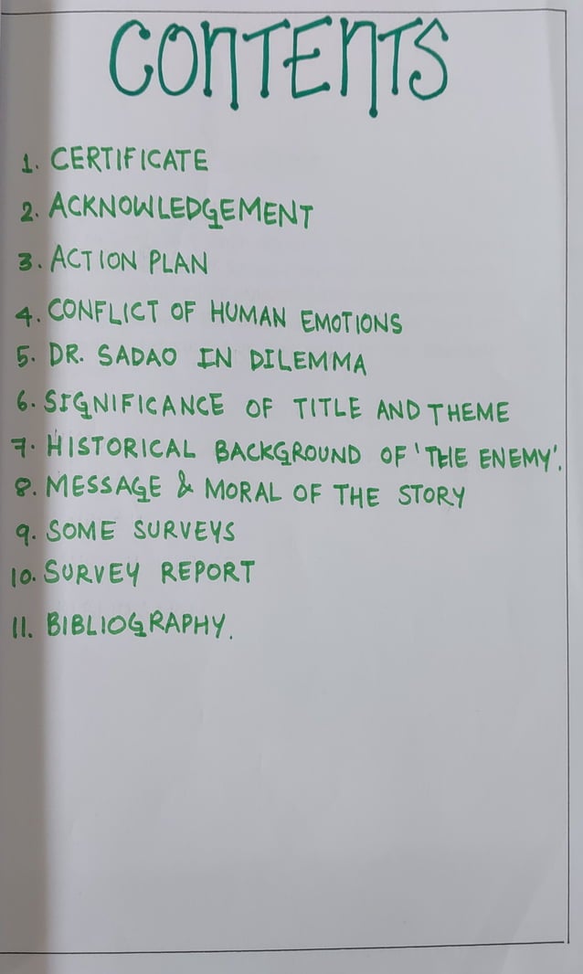 English ASL Project Work - The Enemy - The Conflict of Human Emotions ...