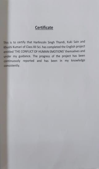 English ASL Project Work - The Enemy - The Conflict of Human Emotions | PDF