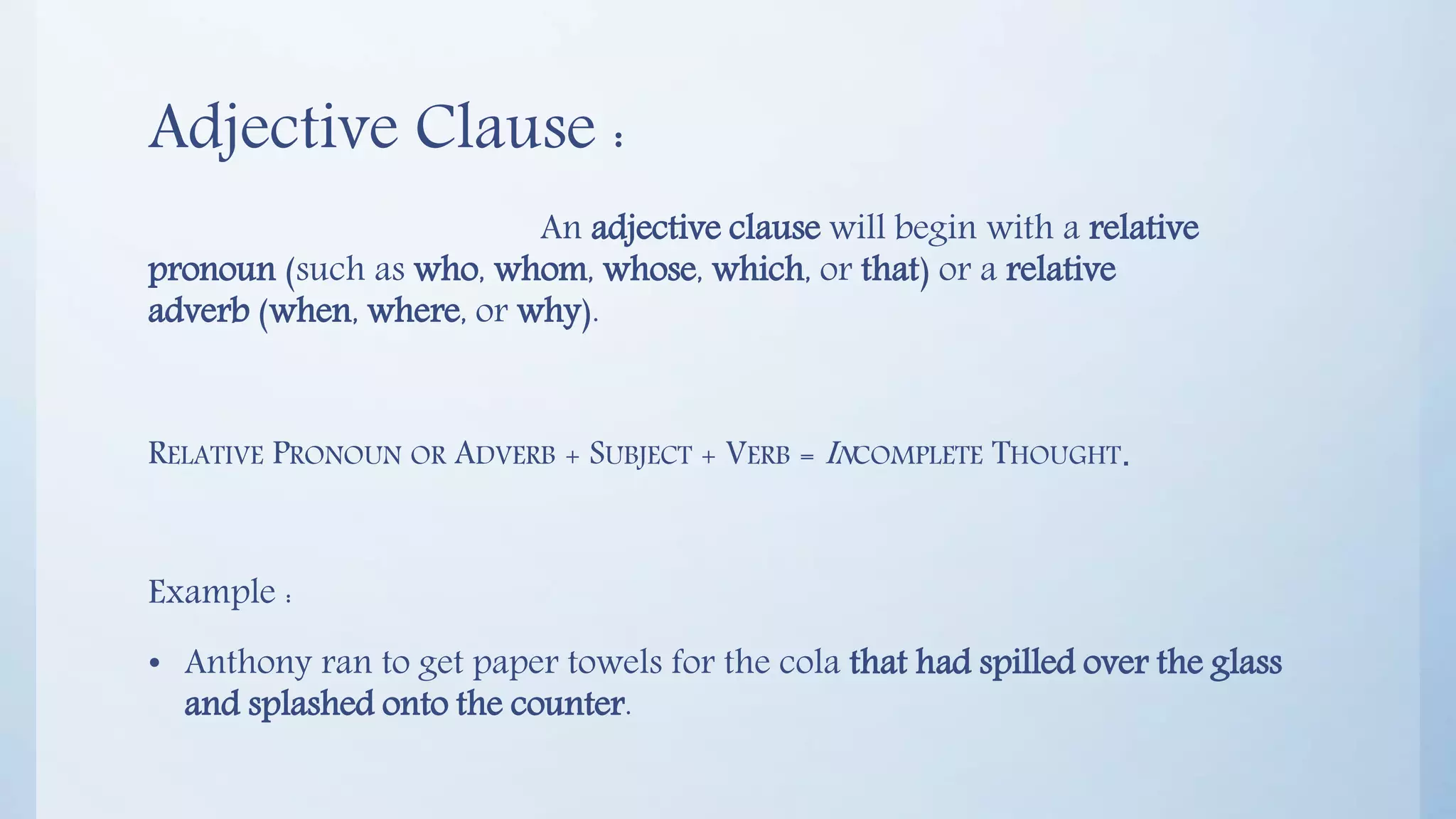 Phrase , Clause , sentence and their types | PPT