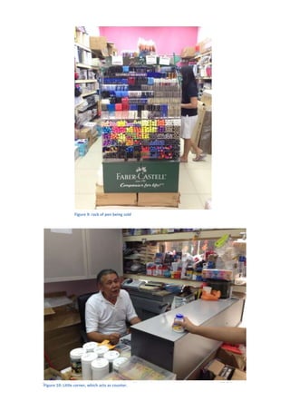 Figure 9: rack of pen being sold

Stationery Business: which acts as pencils selling
Figure 10: Little corner, more than counter.

18 | P a g e

 