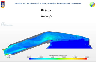 HYDRAULIC MODELING OF SIDE-CHANNEL SPILLWAY ON IVEN DAM
Results
106.5m3/s
 