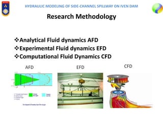 HYDRAULIC MODELING OF SIDE-CHANNEL SPILLWAY ON IVEN DAM
Research Methodology
Analytical Fluid dynamics AFD
Experimental Fluid dynamics EFD
Computational Fluid Dynamics CFD
 