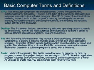English basic computer vocabulary | PPT | Operating Systems | Computer ...