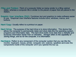 Folder Definition Computer Term English basic computer vocabulary | PPT