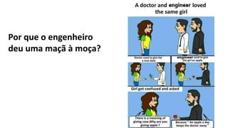 Por que o engenheiro
deu uma maçã à moça?
 