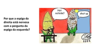 Por que a espiga da
direita está nervosa
com a pergunta da
espiga da esquerda?
 