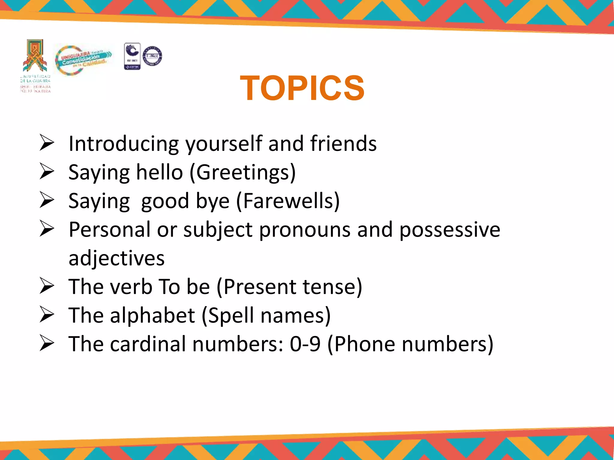 English class #1 | PPTX
