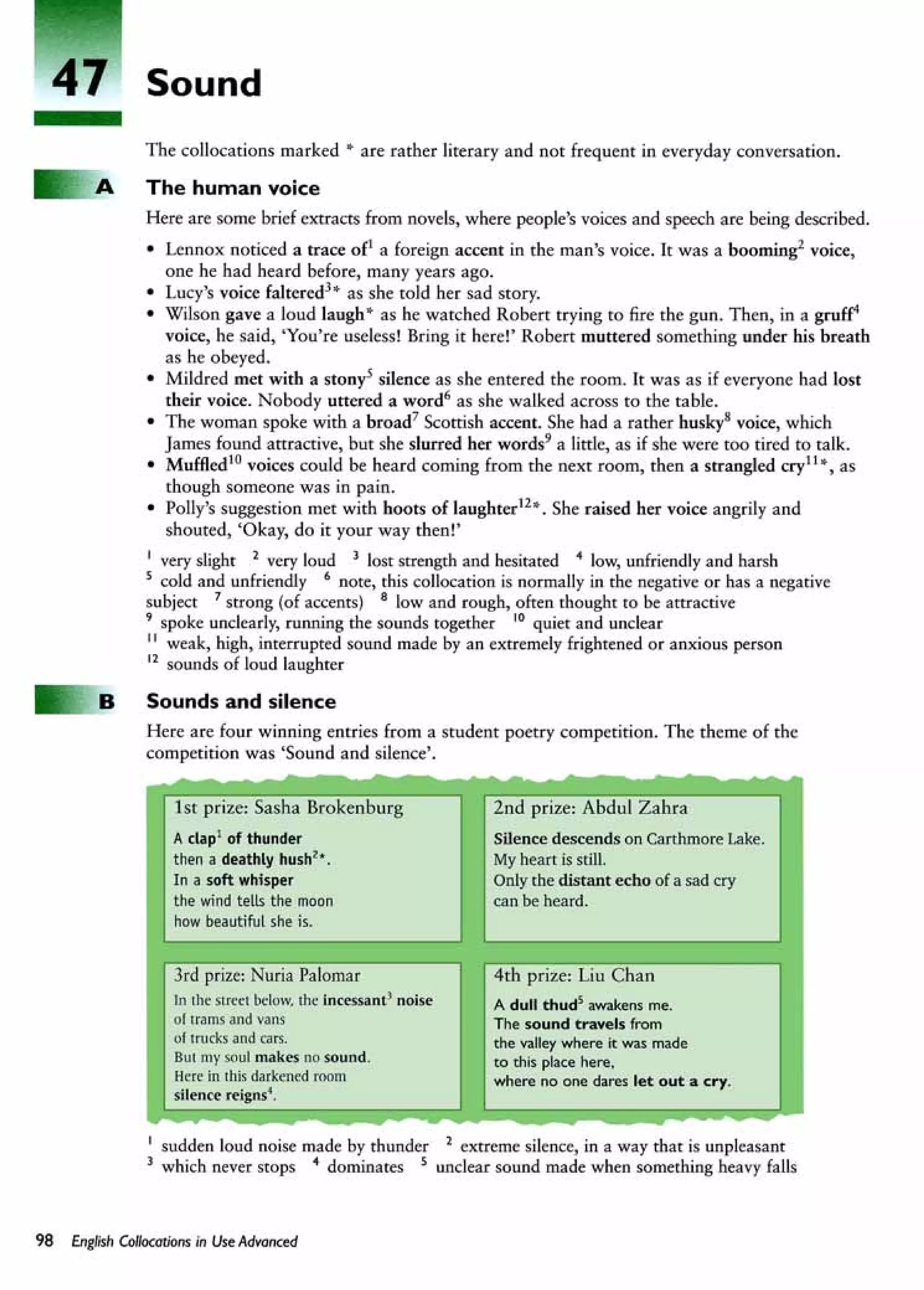 English collocations advanced