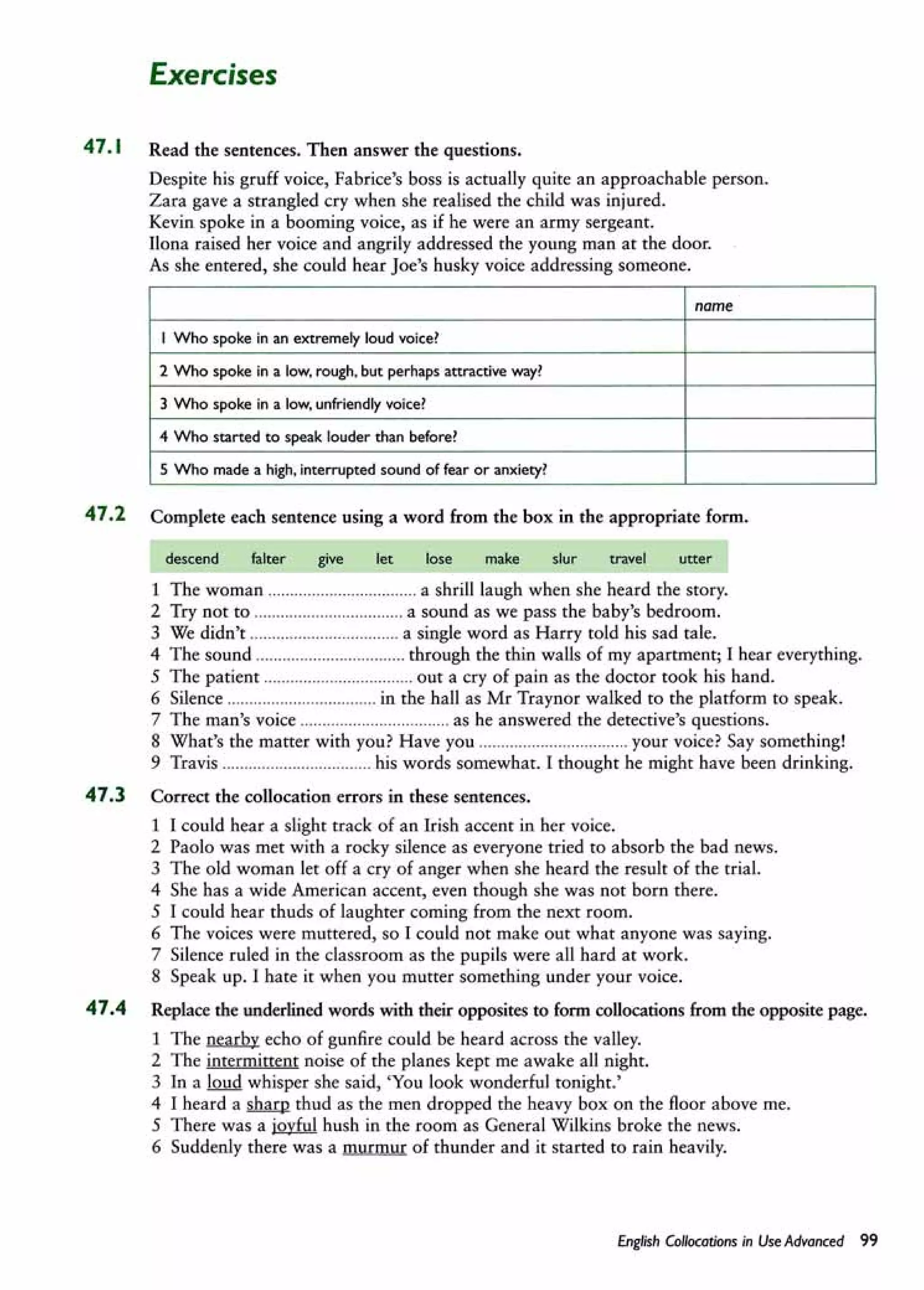 English collocations advanced