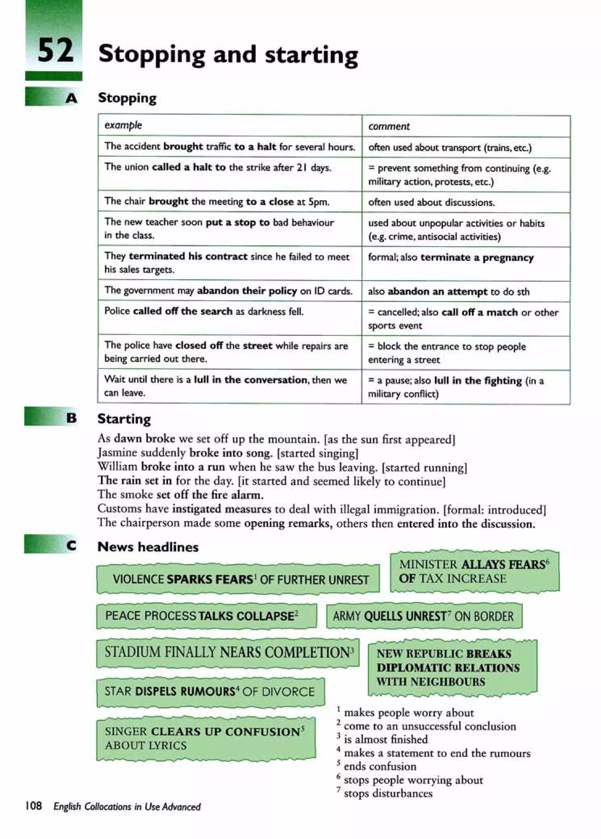English collocations advanced