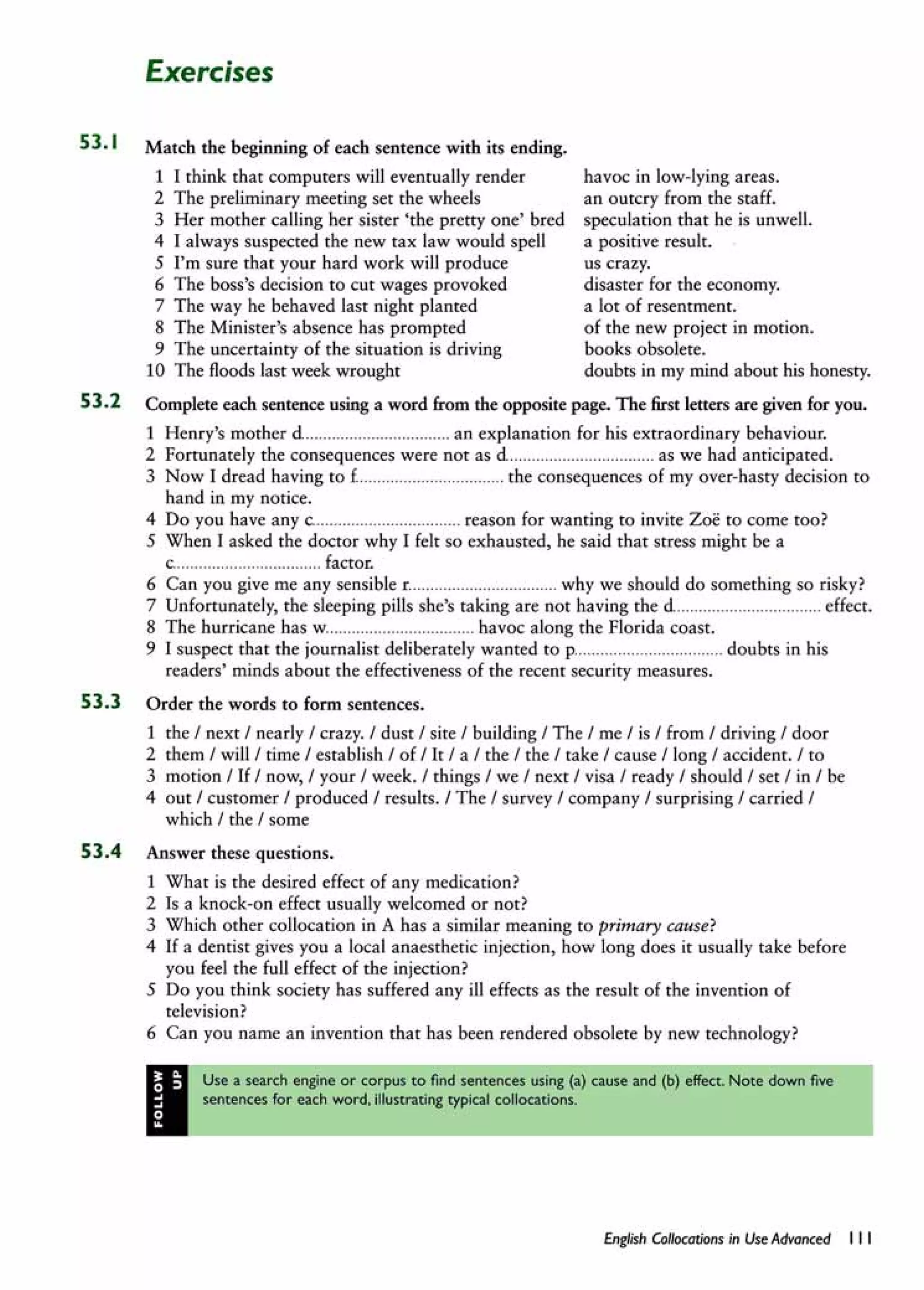 English collocations advanced