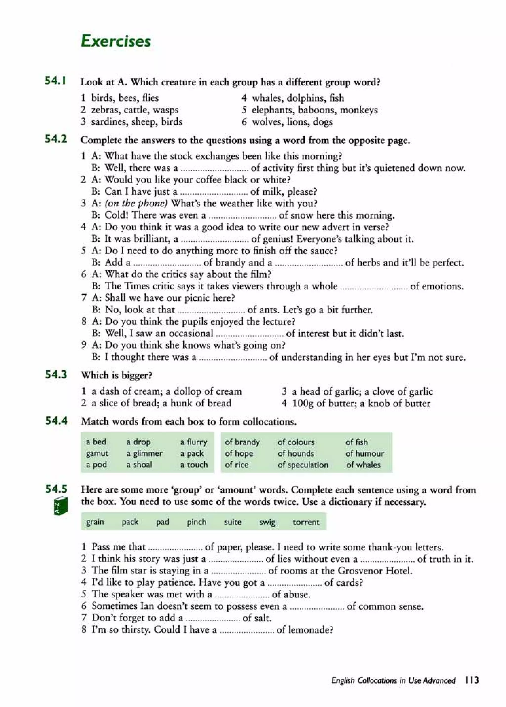 English collocations advanced