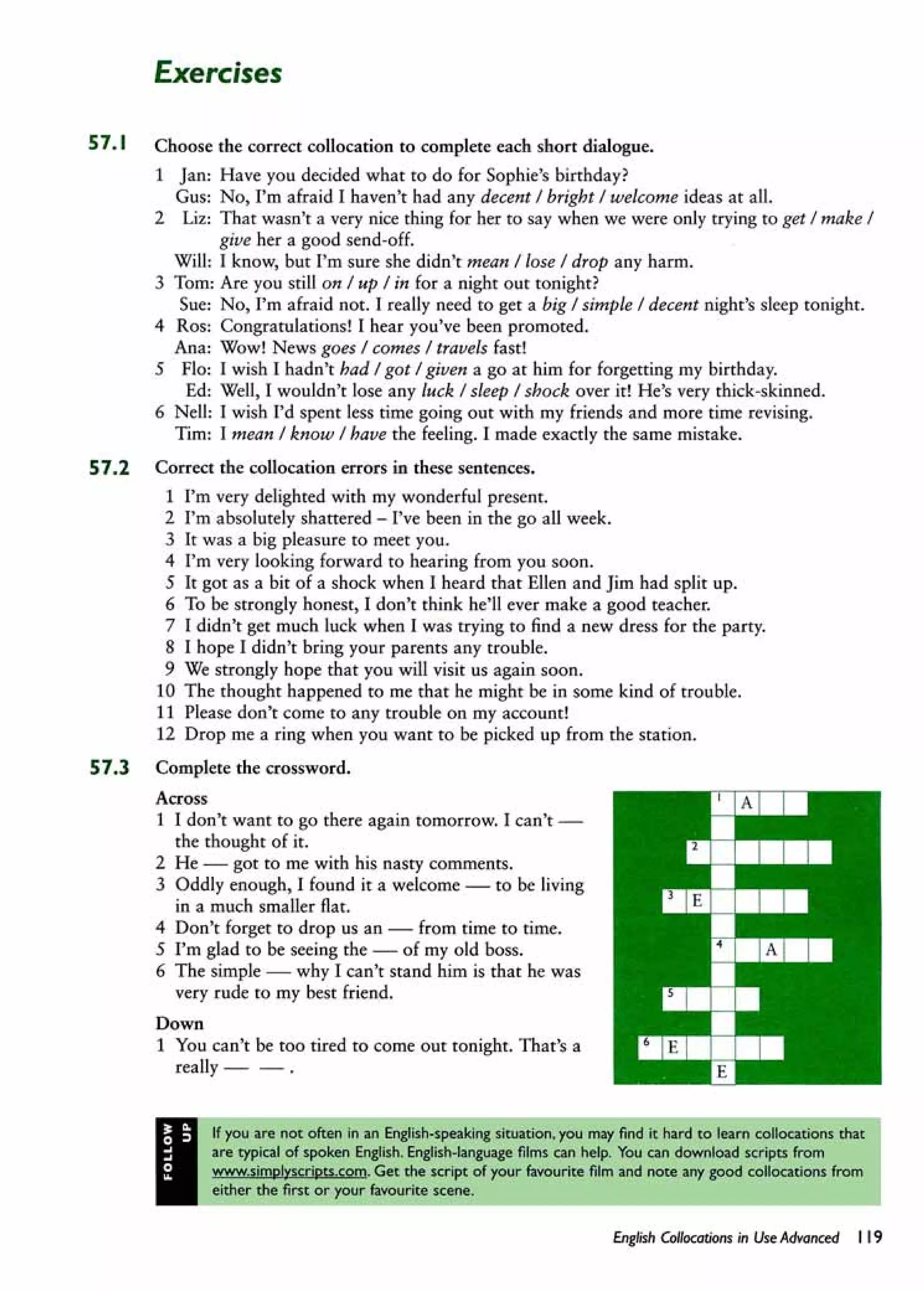 English collocations advanced