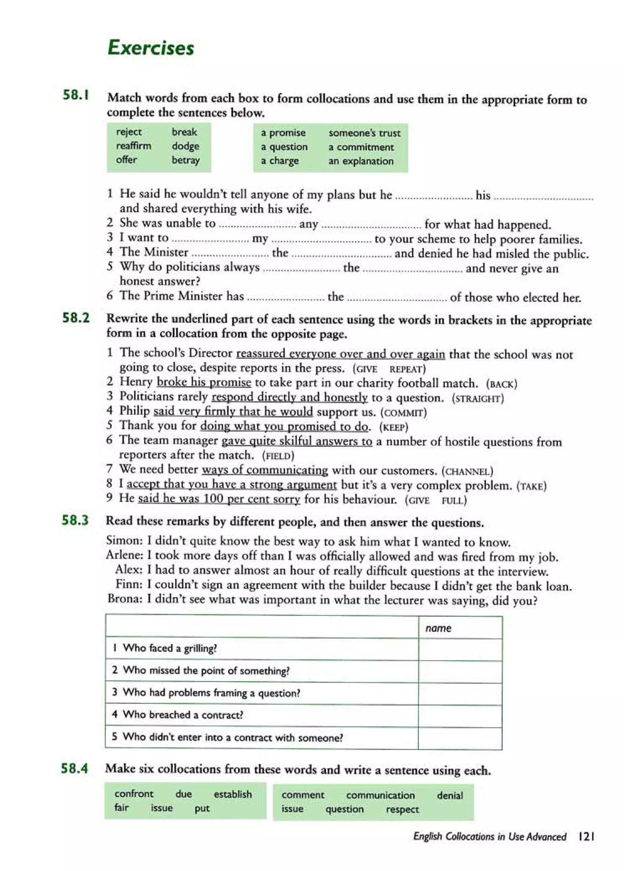 English collocations advanced