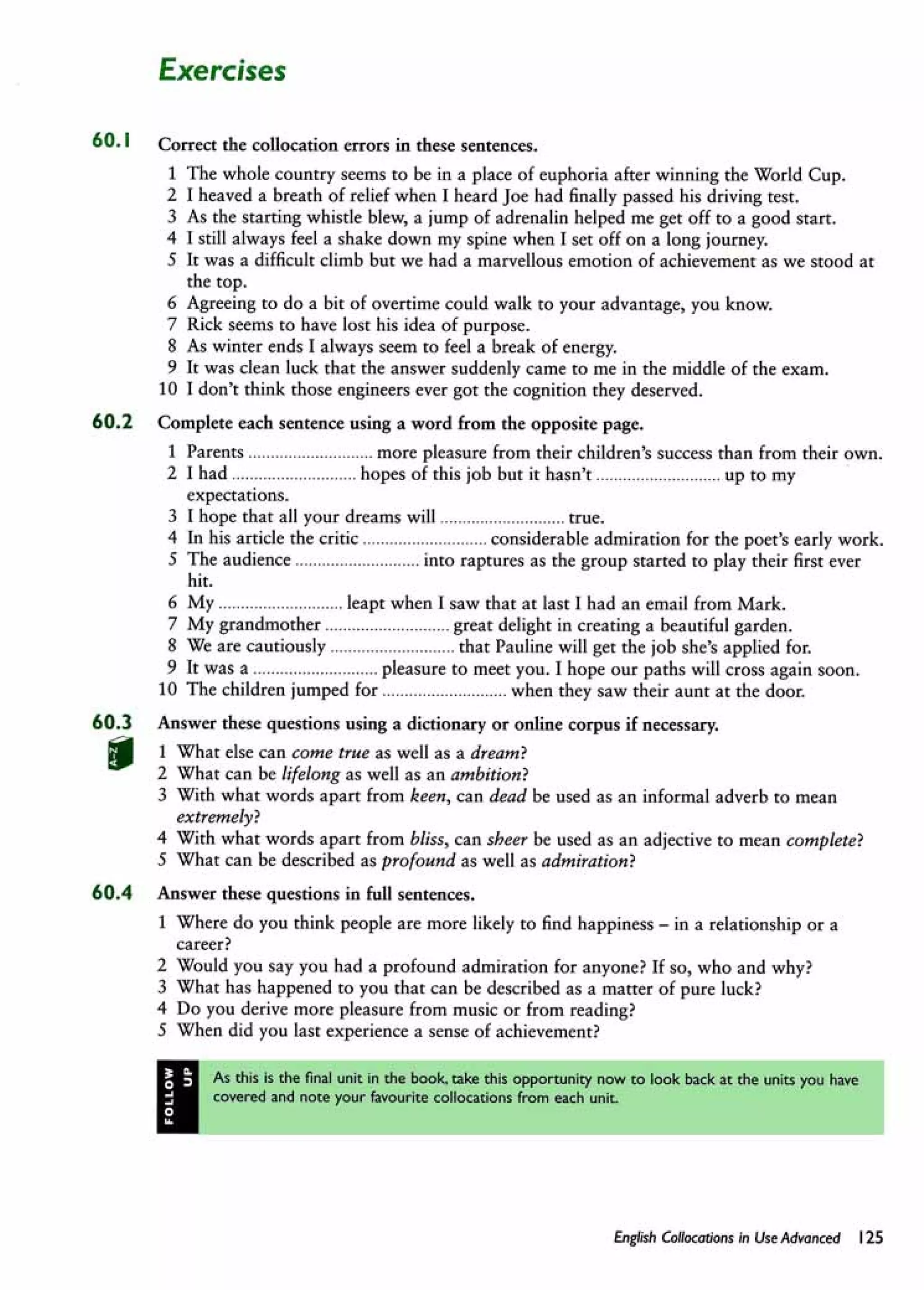 English collocations advanced