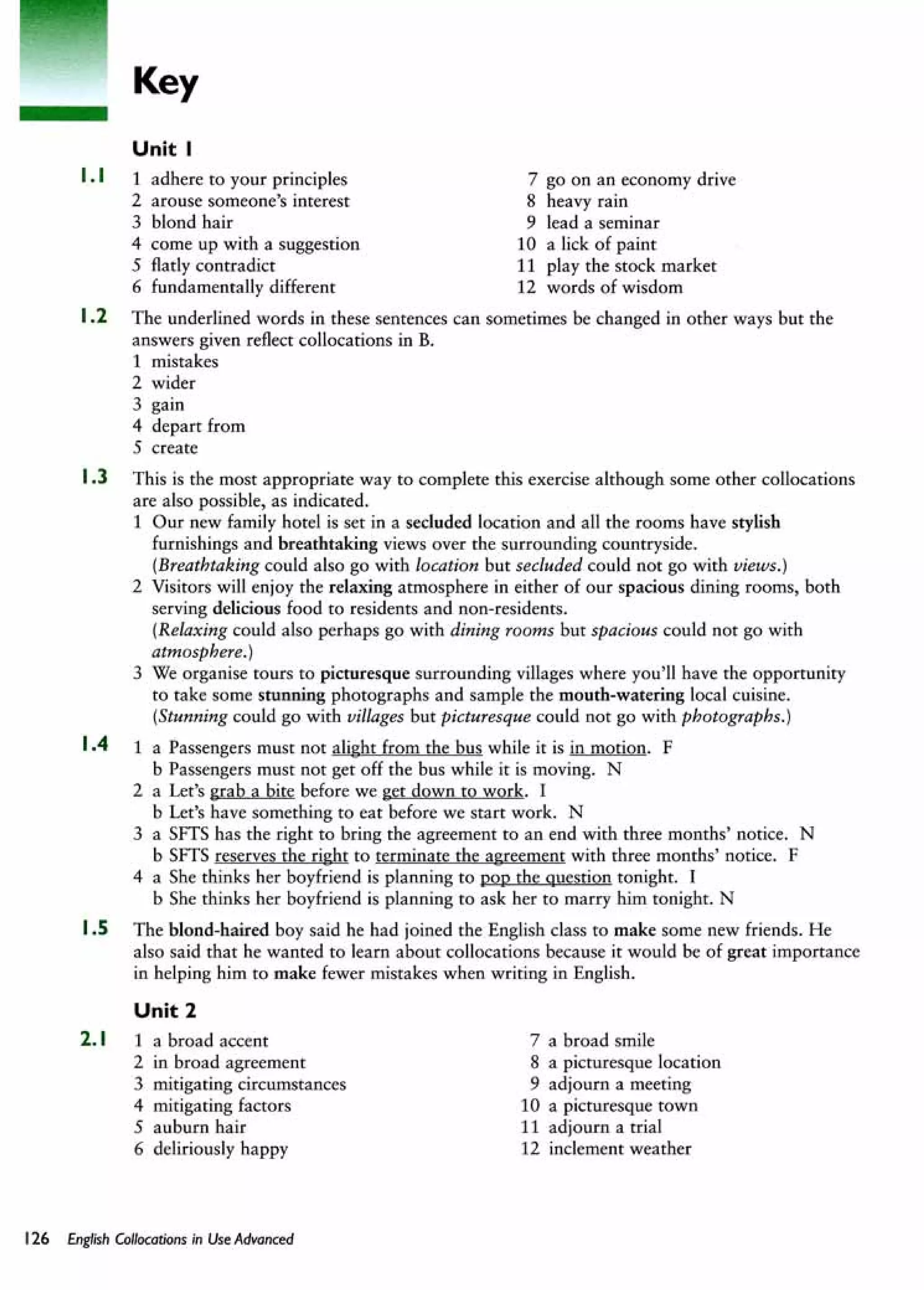 English collocations advanced