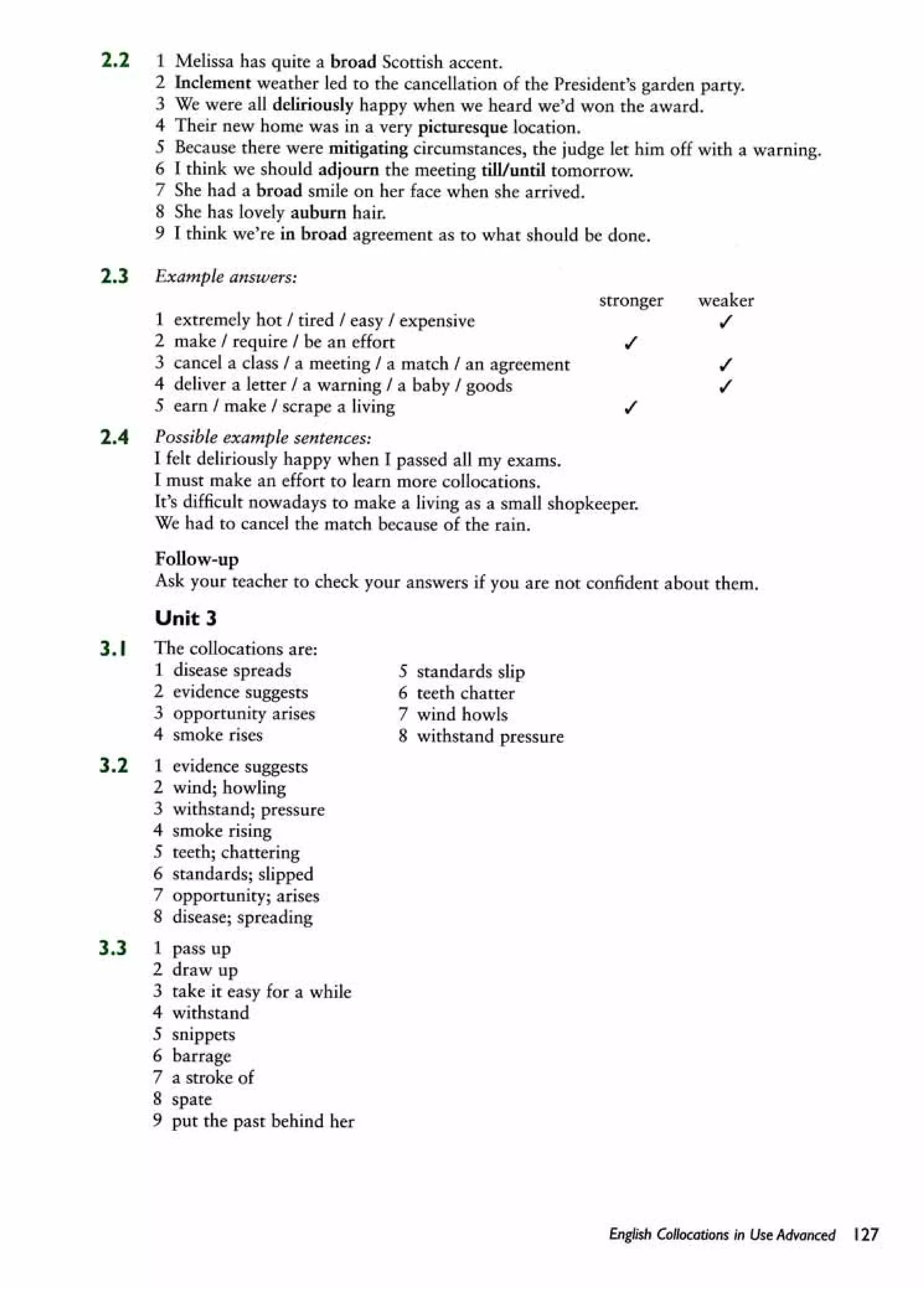 English collocations advanced