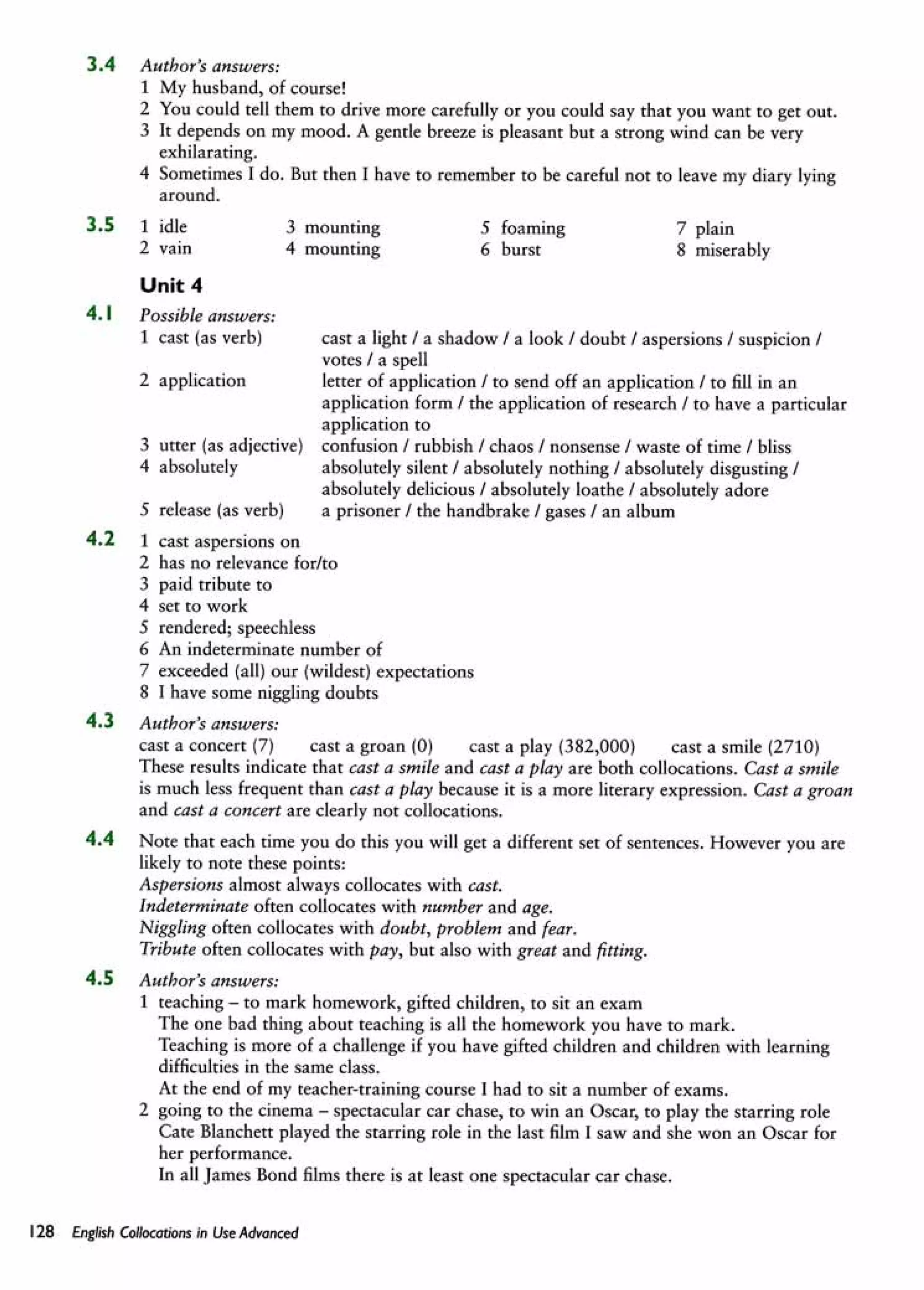 English collocations advanced