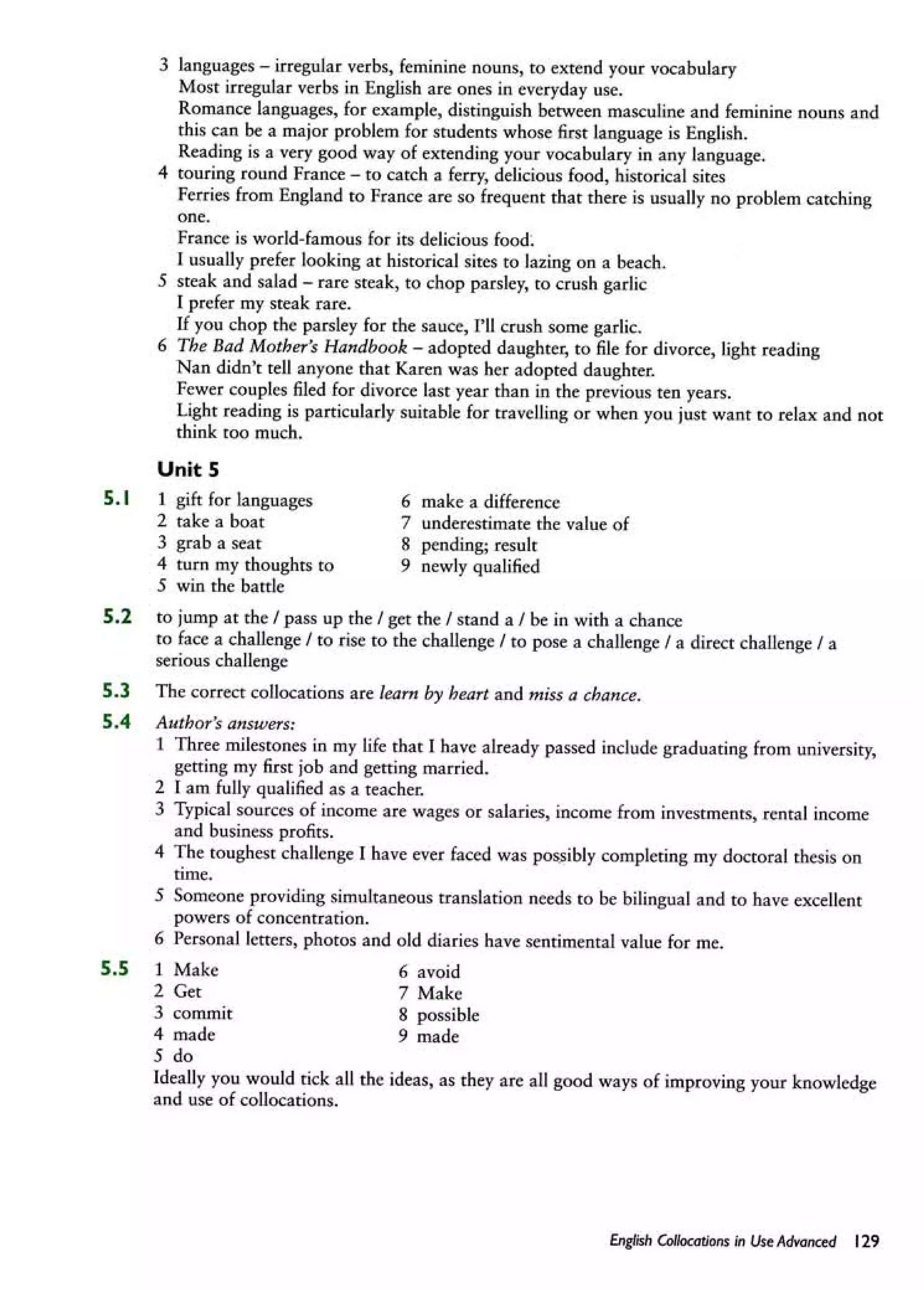 English collocations advanced