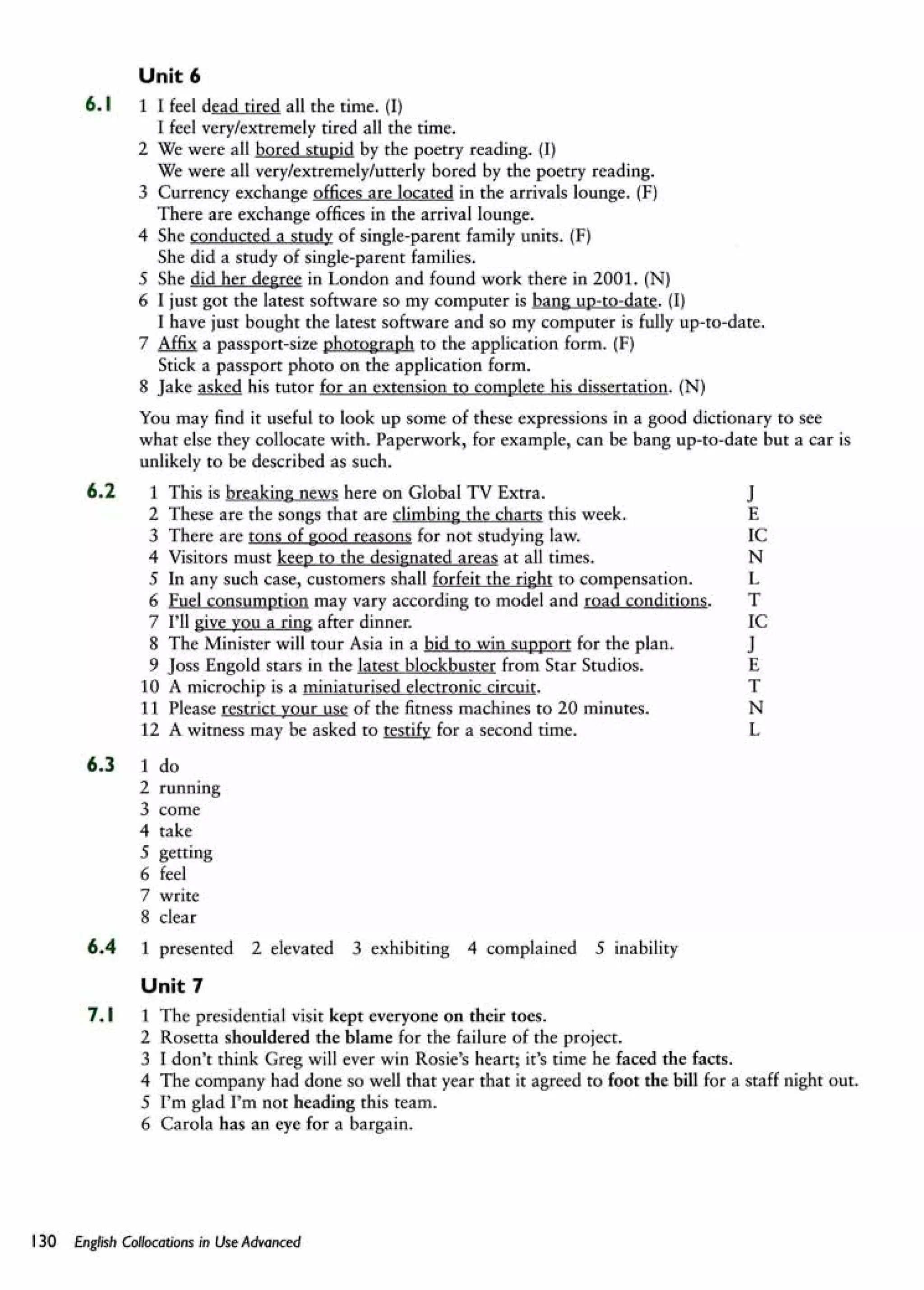 English collocations advanced