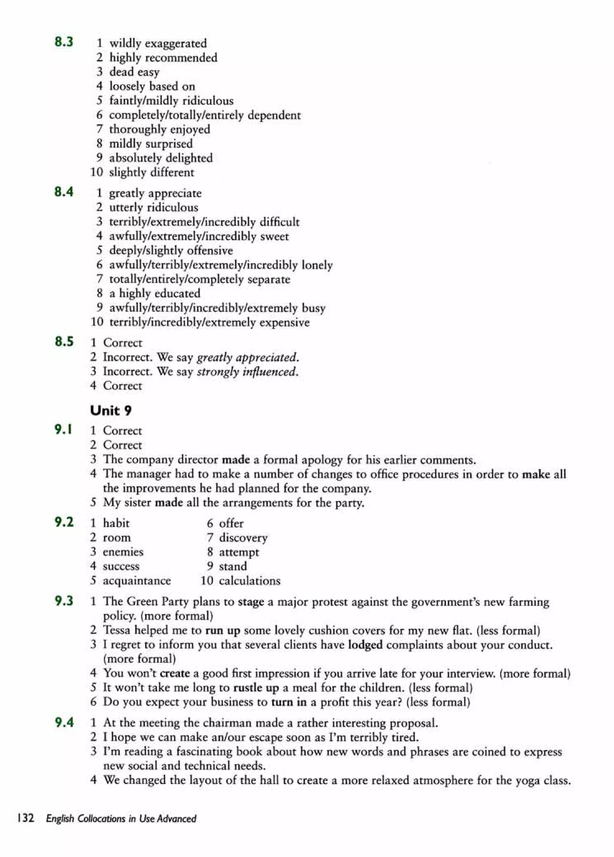 English collocations advanced