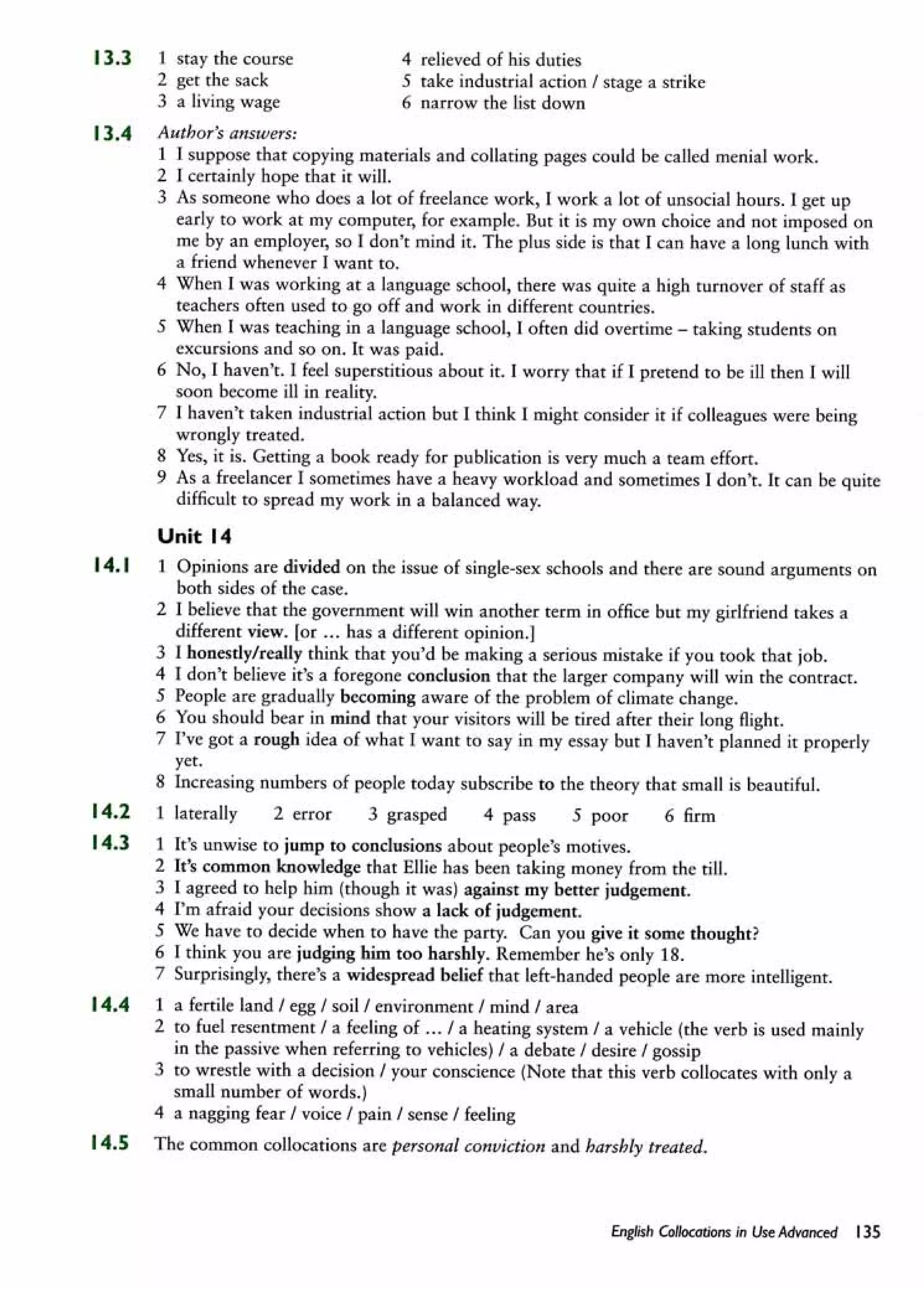 English collocations advanced