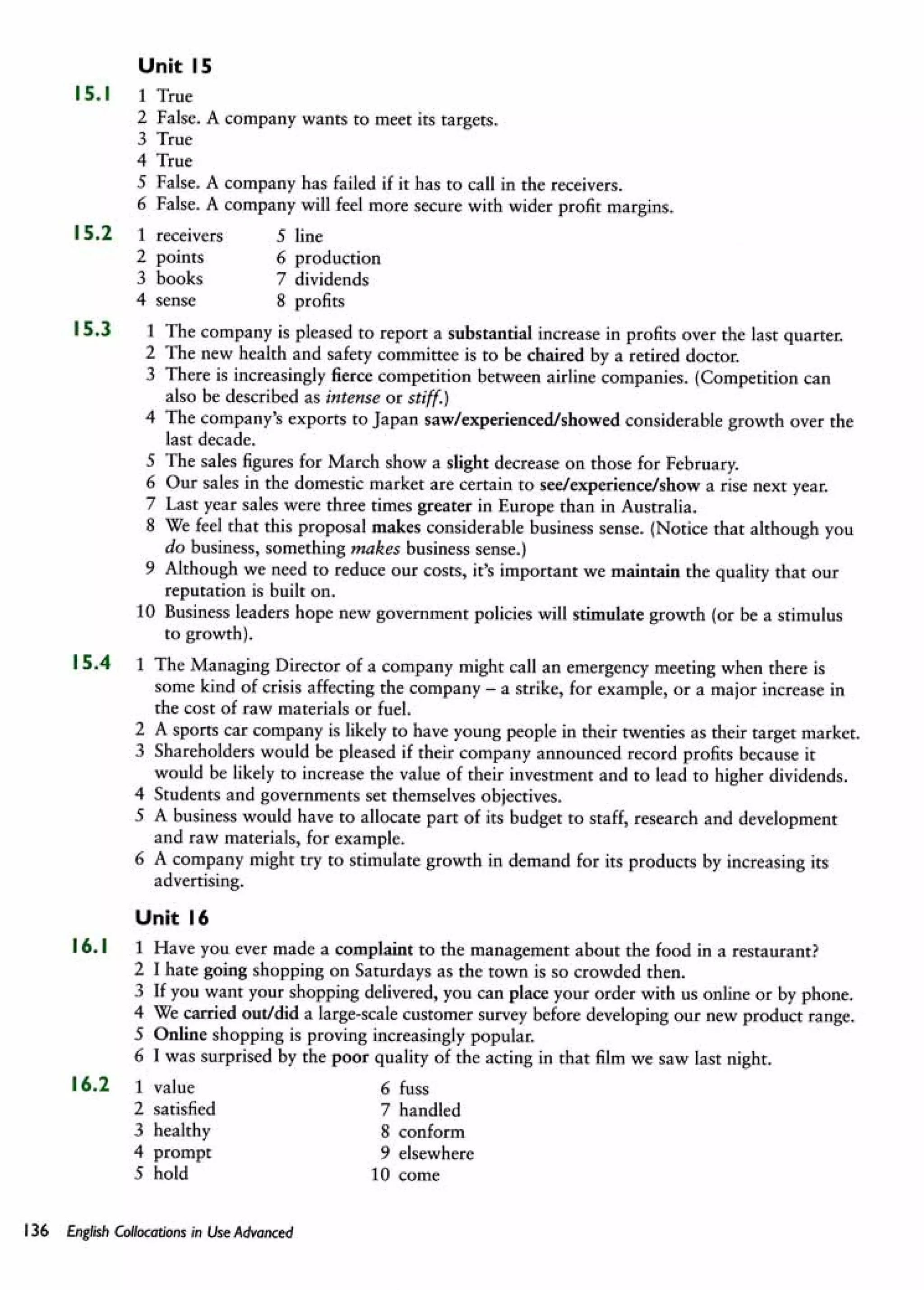 English collocations advanced