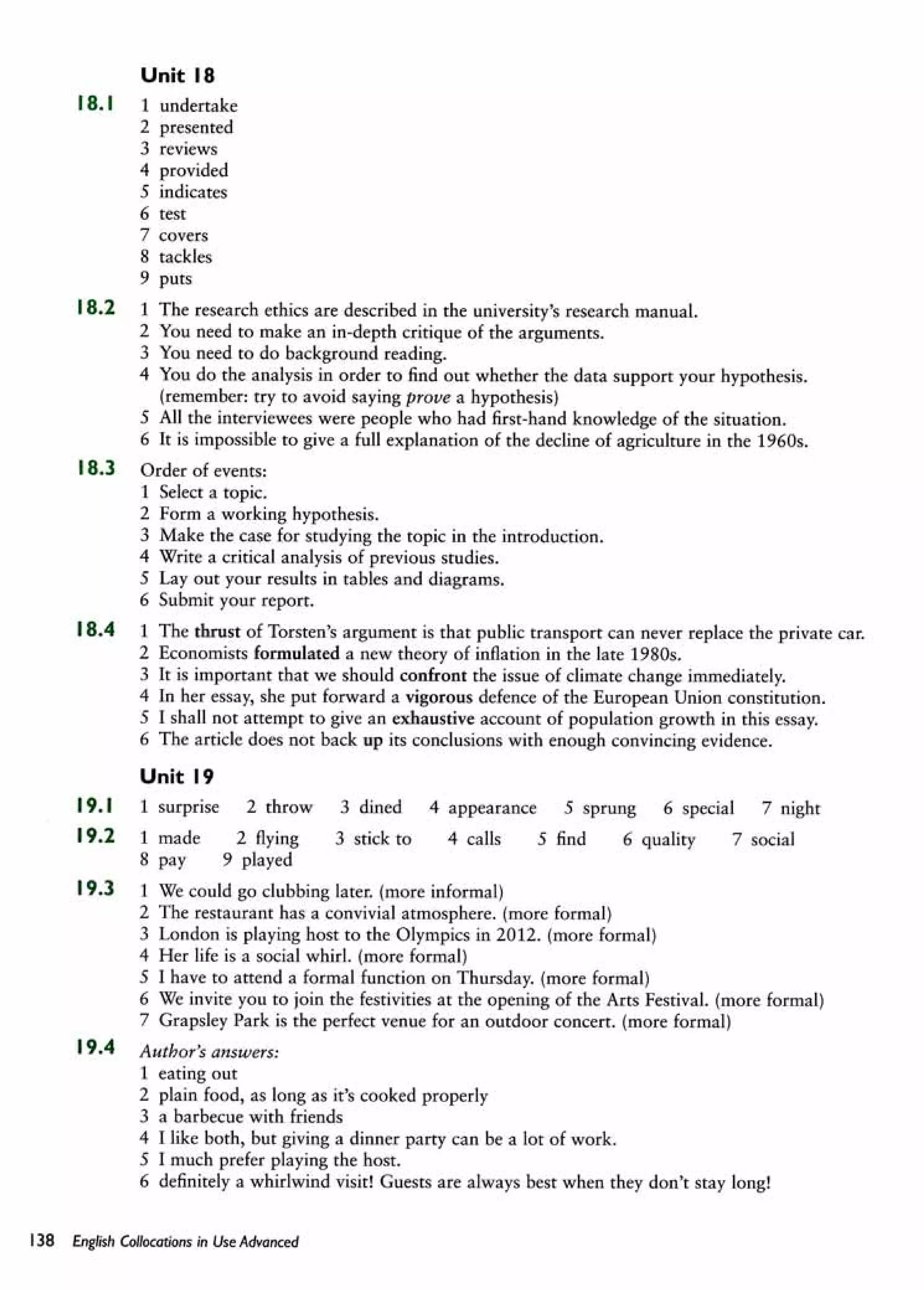 English collocations advanced
