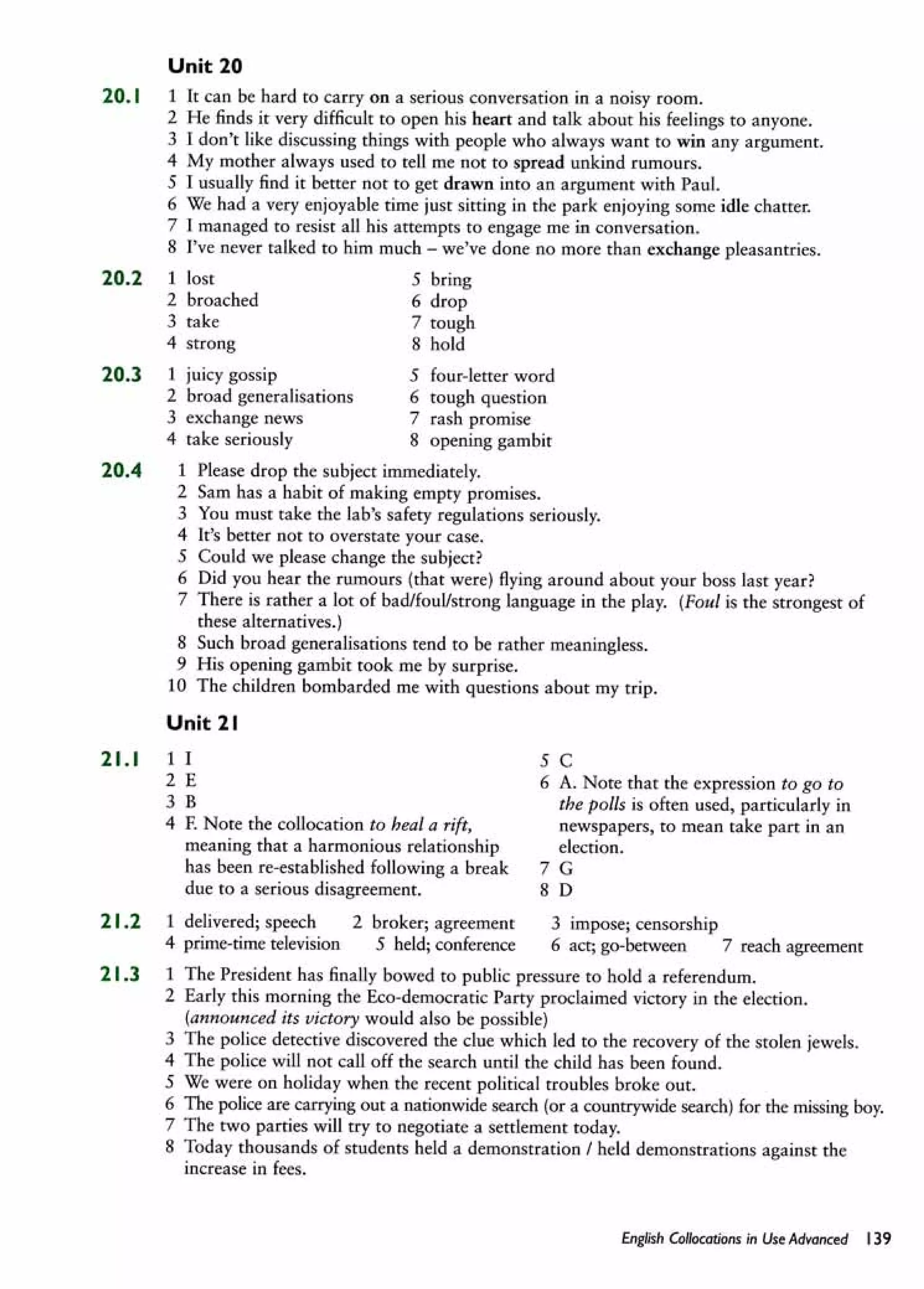 English collocations advanced