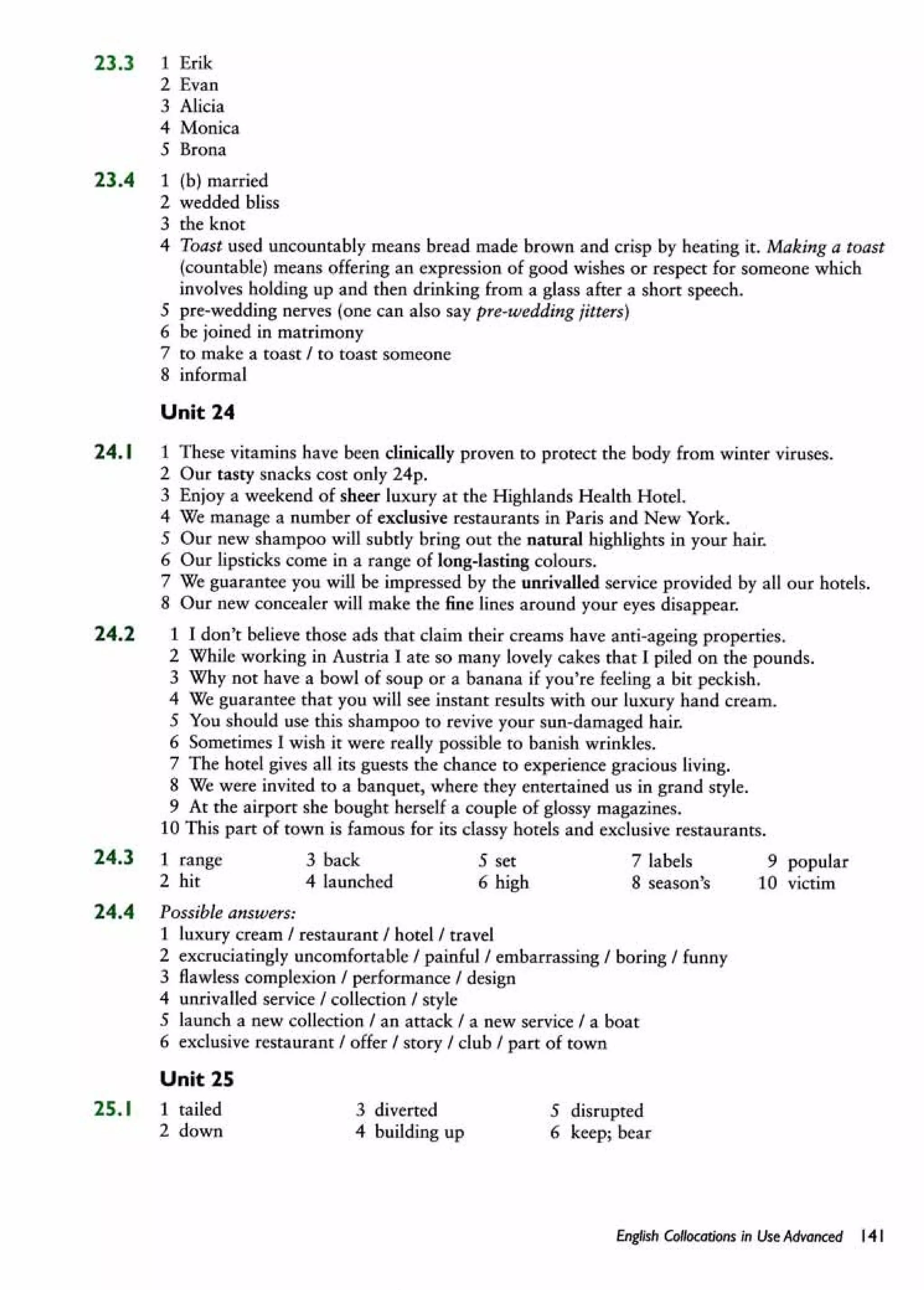 English collocations advanced
