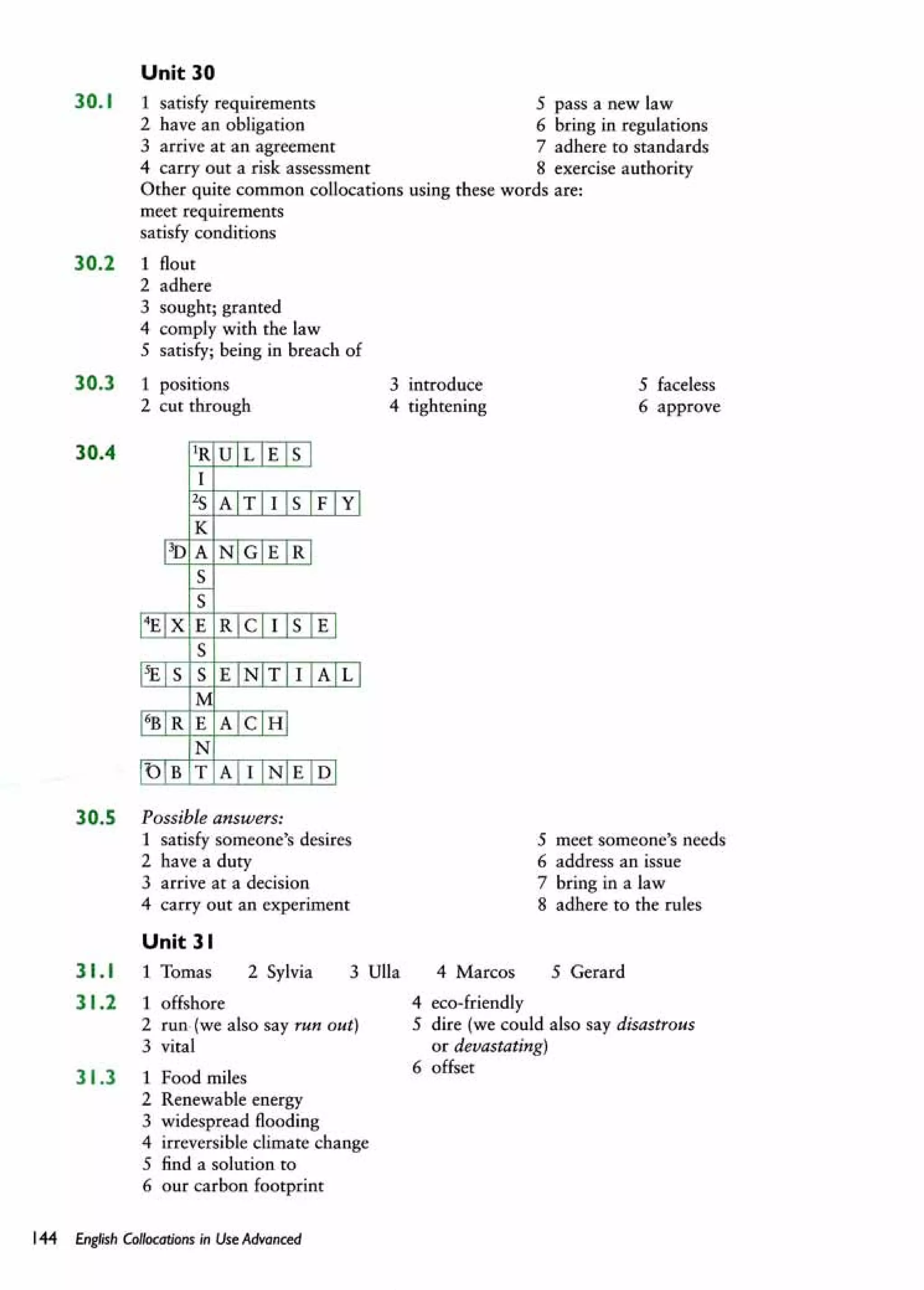 English collocations advanced