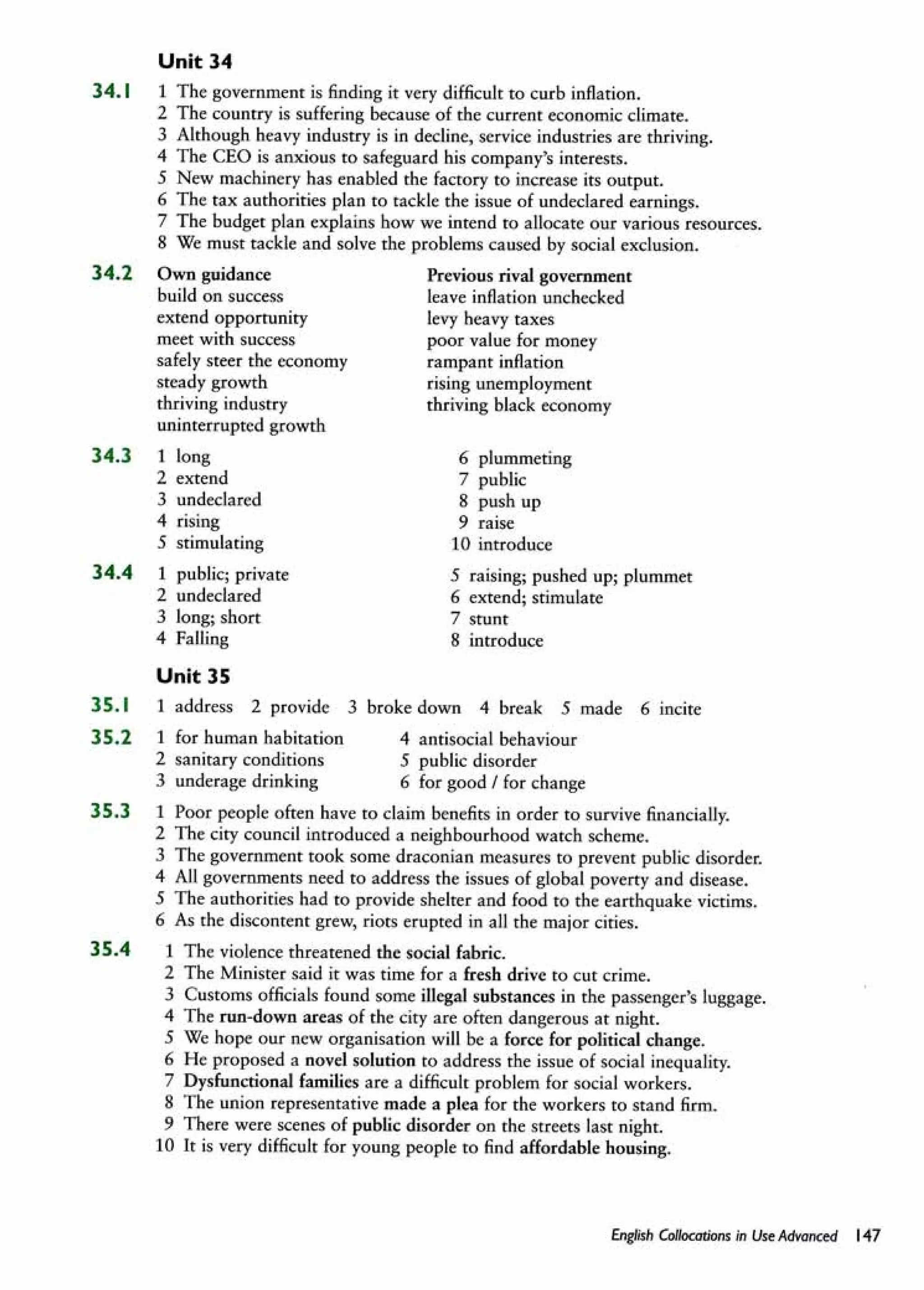 English collocations advanced