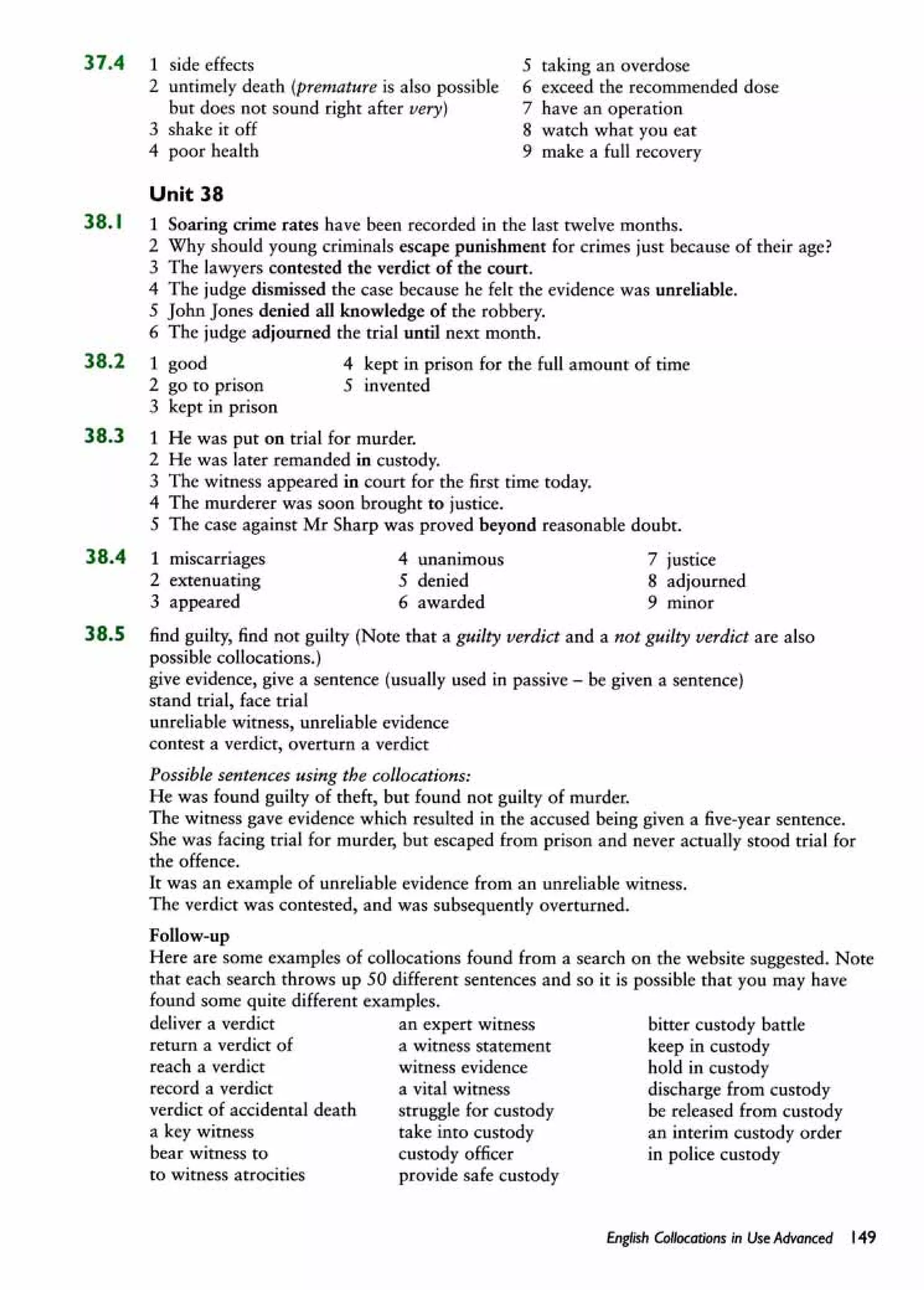 English collocations advanced