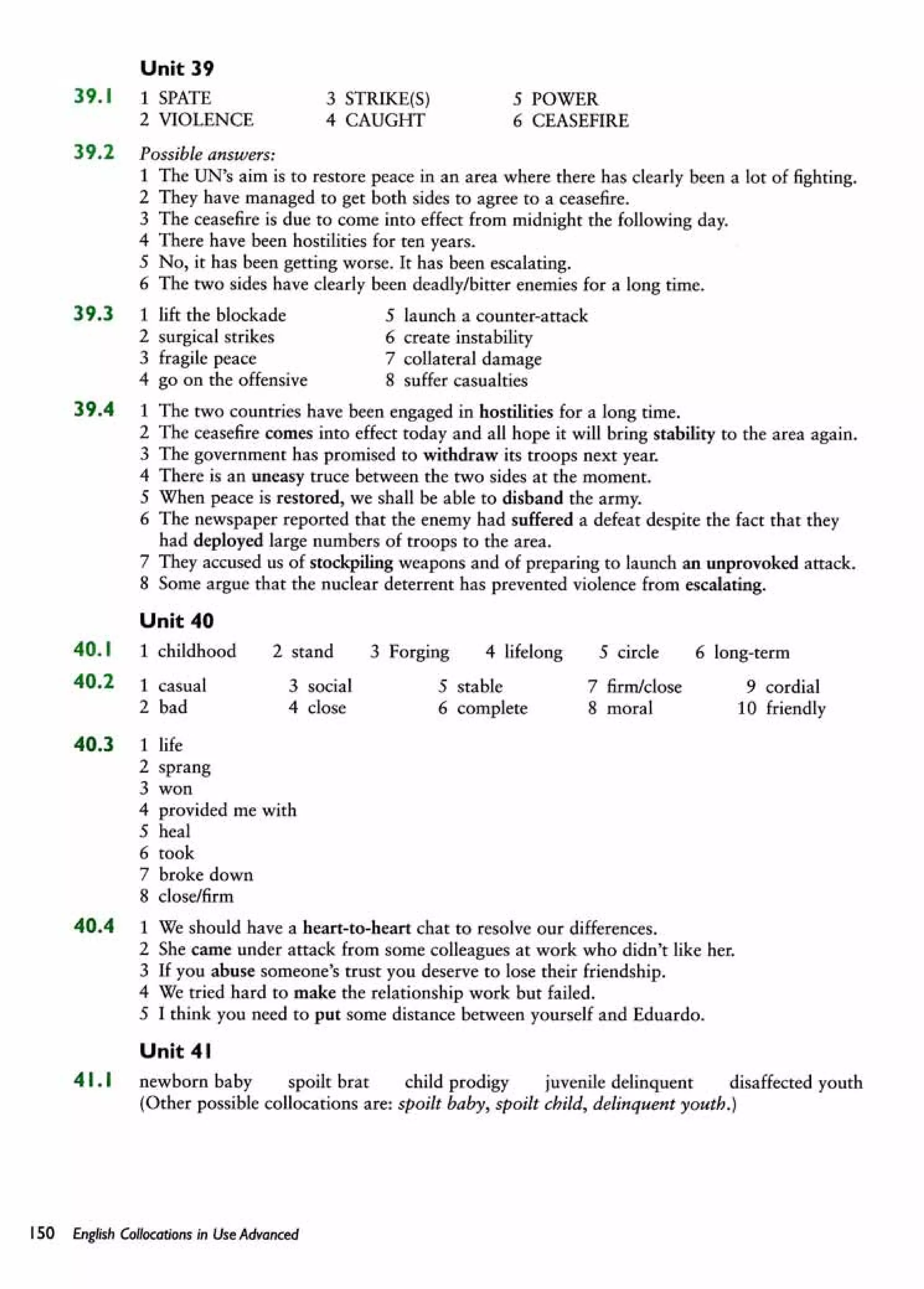 English collocations advanced