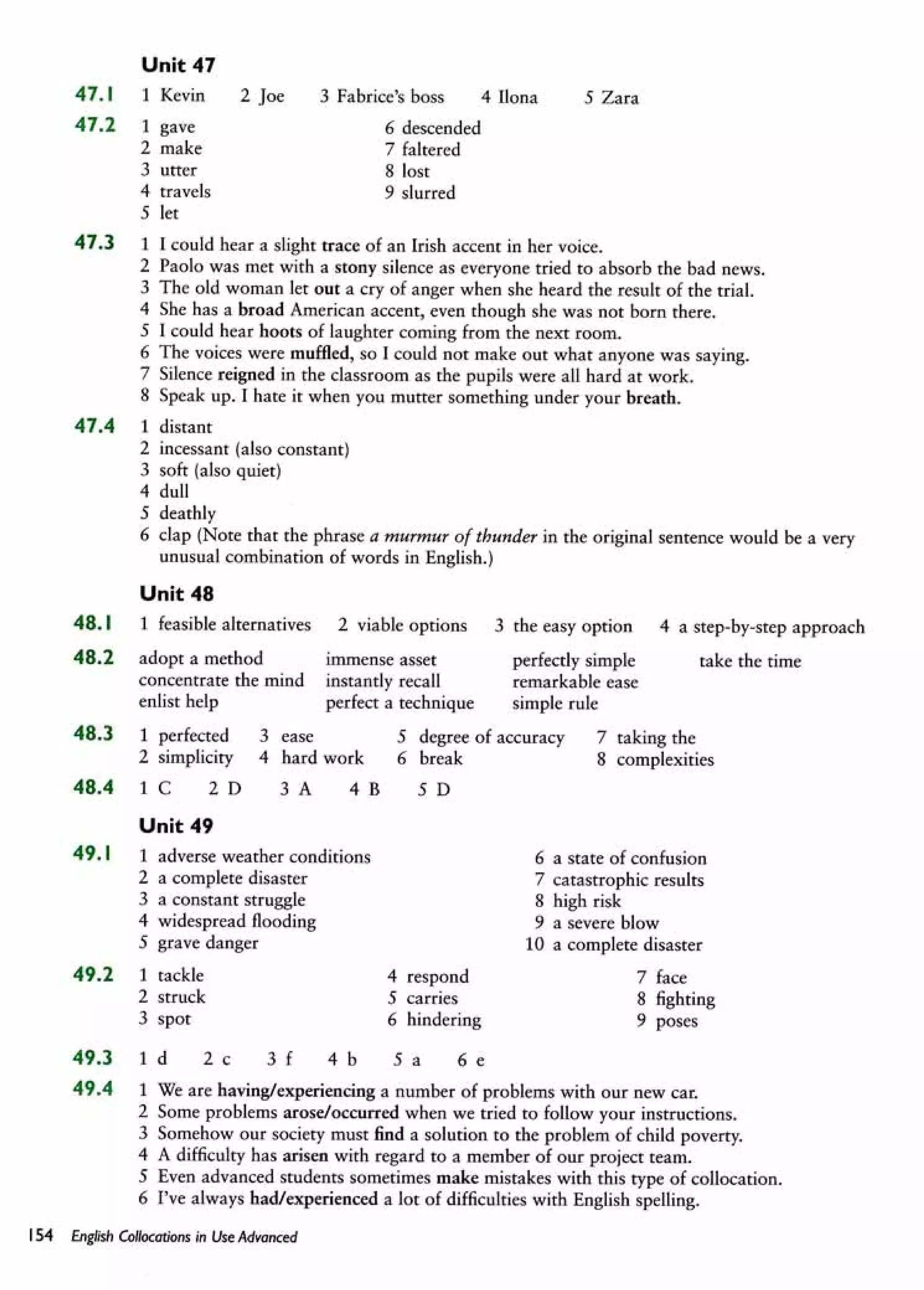 English collocations advanced