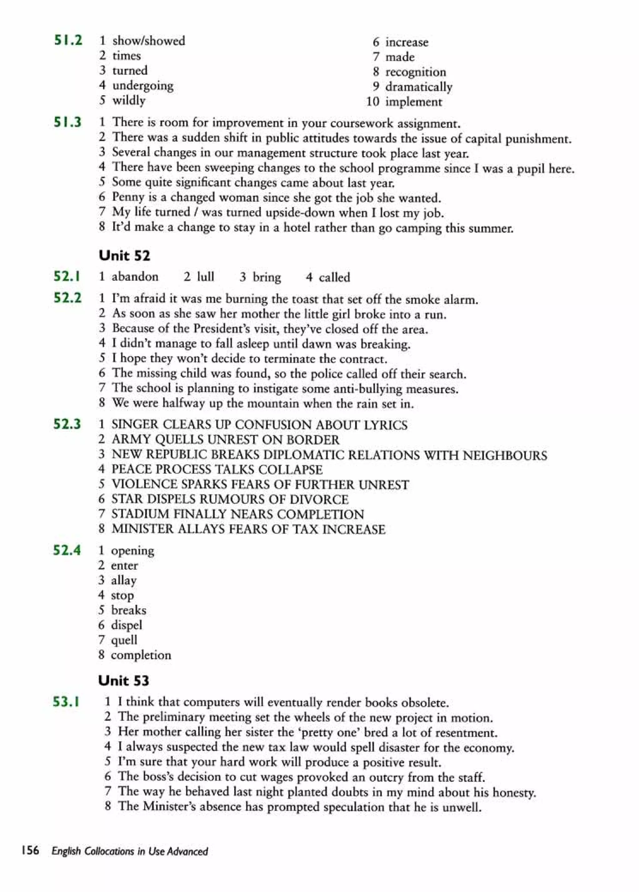English collocations advanced