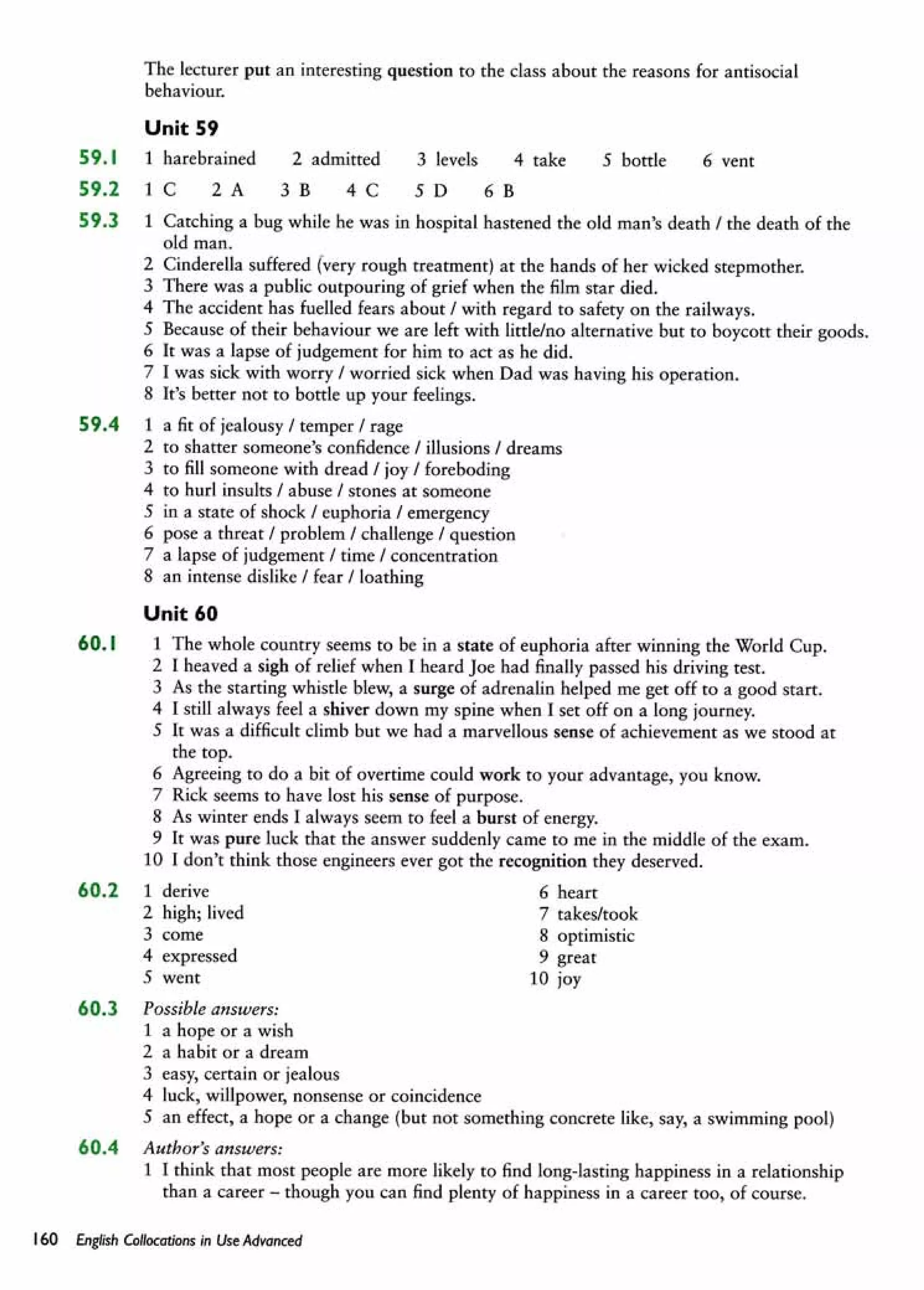 English collocations advanced