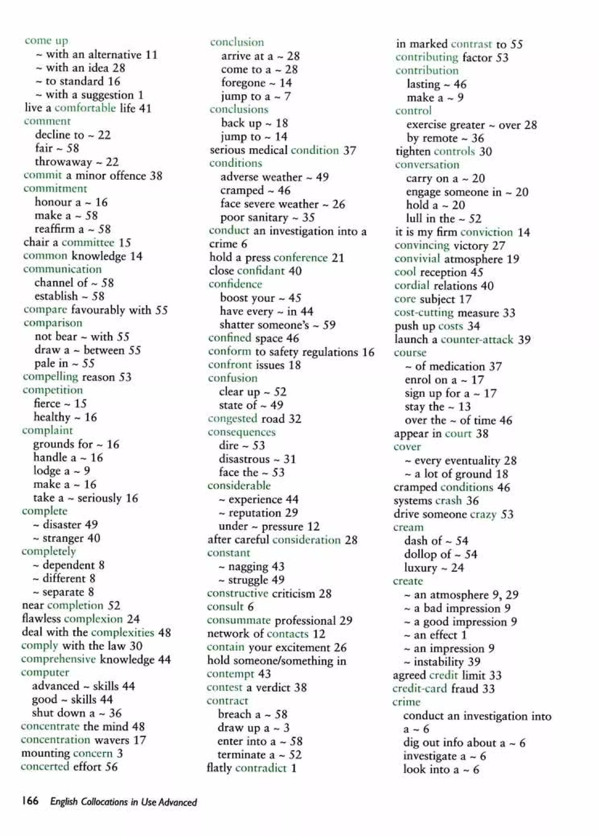 English collocations advanced