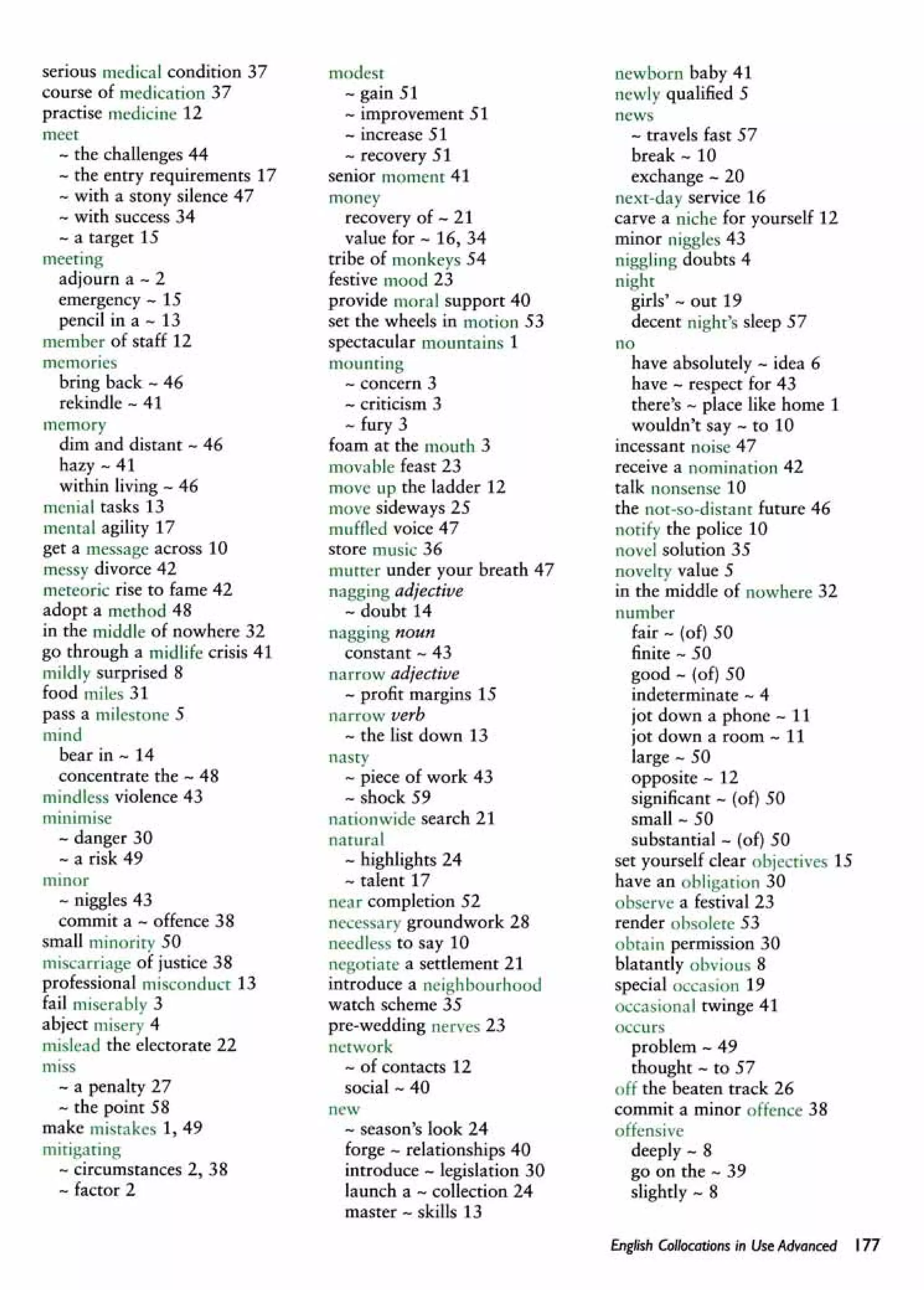 English collocations advanced
