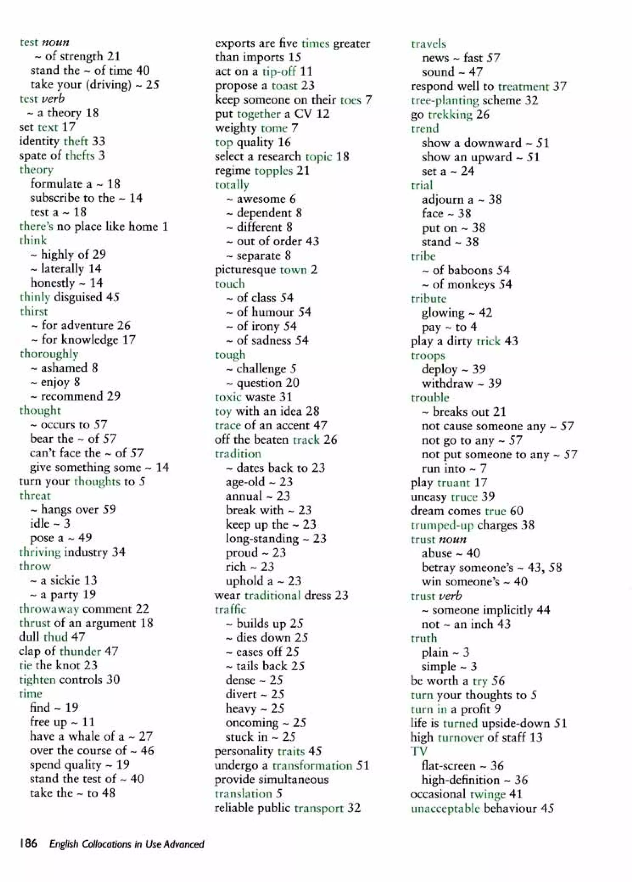English collocations advanced