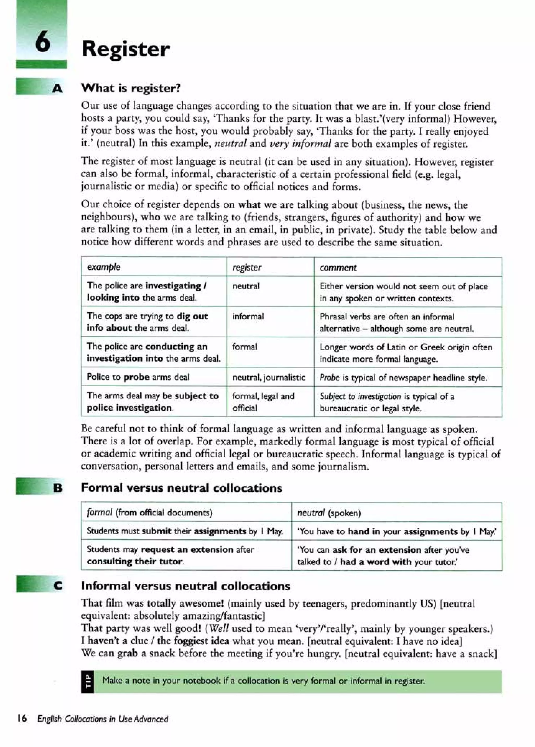 English collocations advanced