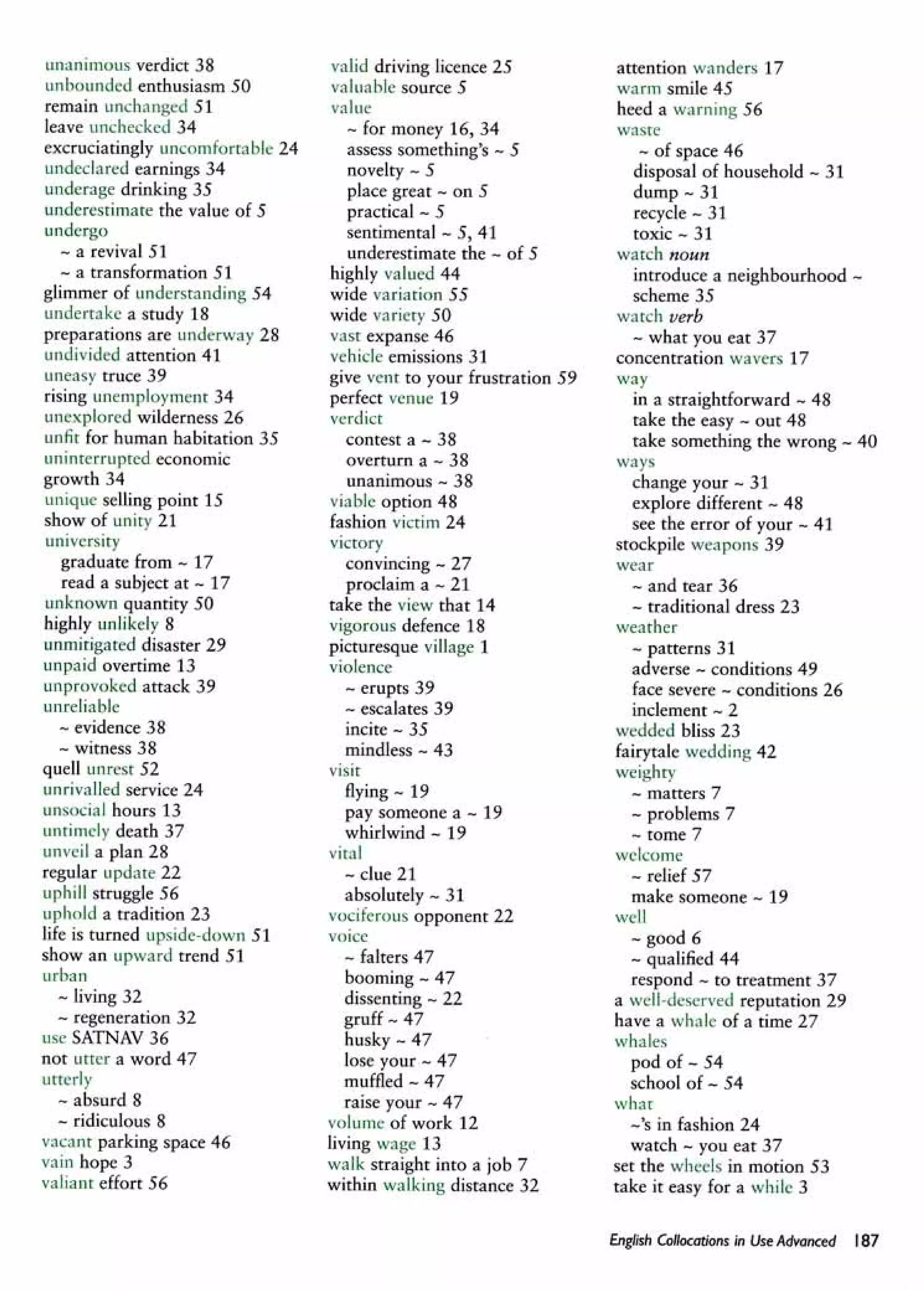 English collocations advanced